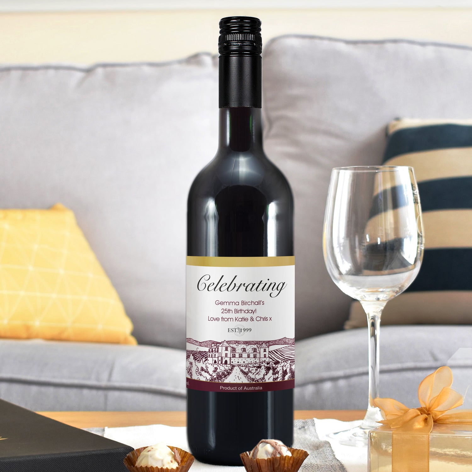 Personalised Free Text Vineyard Red Wine - gift & personalise