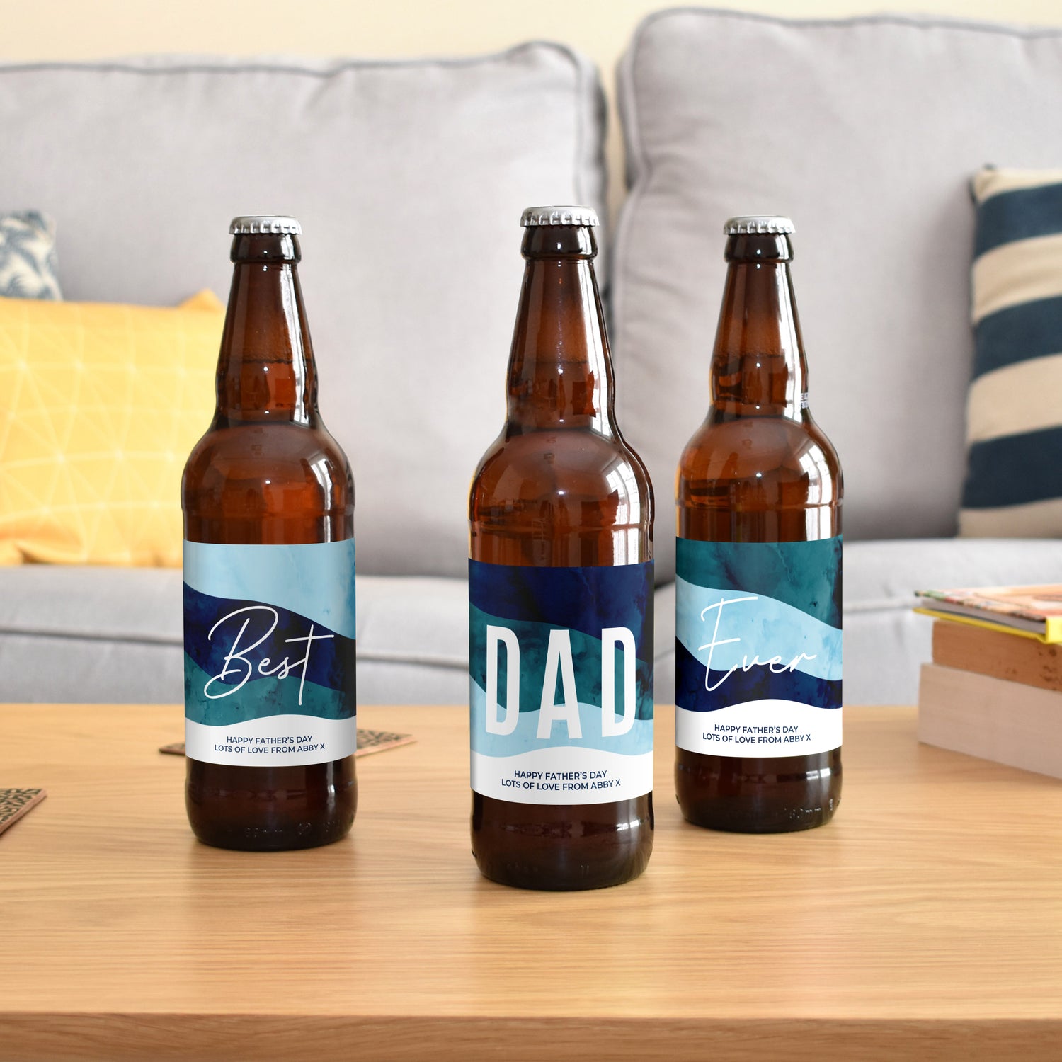 Personalised Best Dad Ever Pack of 3 Beer - gift & personalise