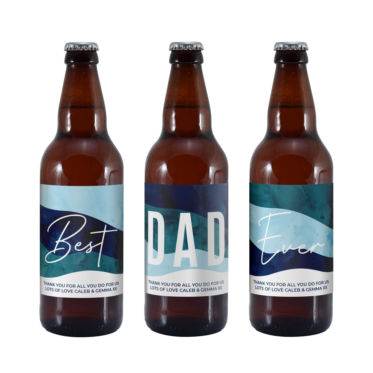 Personalised Best Dad Ever Pack of 3 Beer - gift & personalise