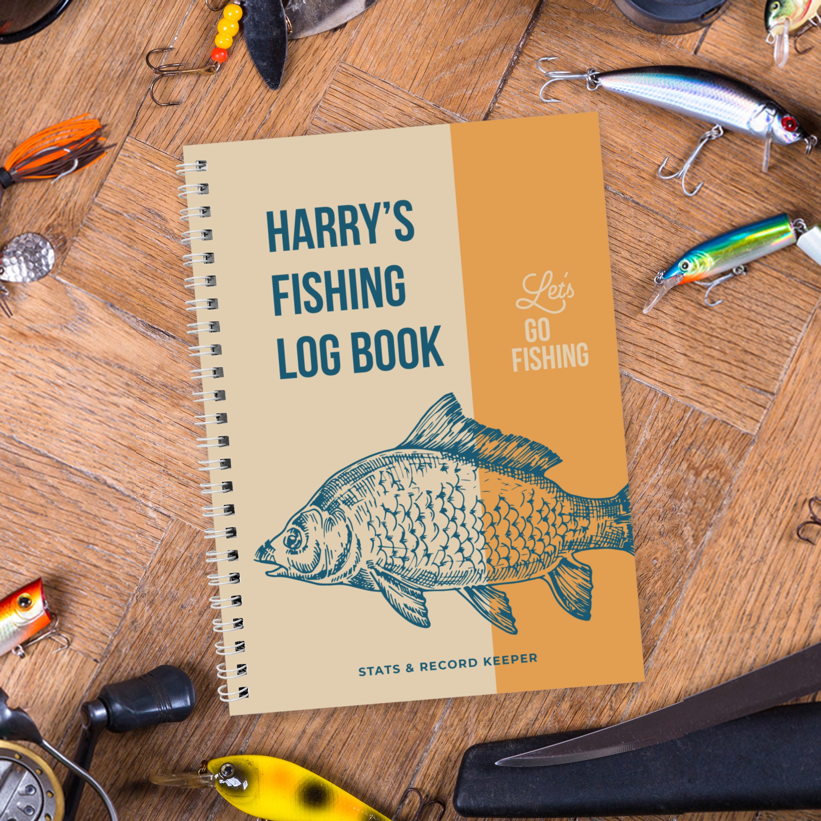 Personalised A5 Fishing Log Book - gift & personalise