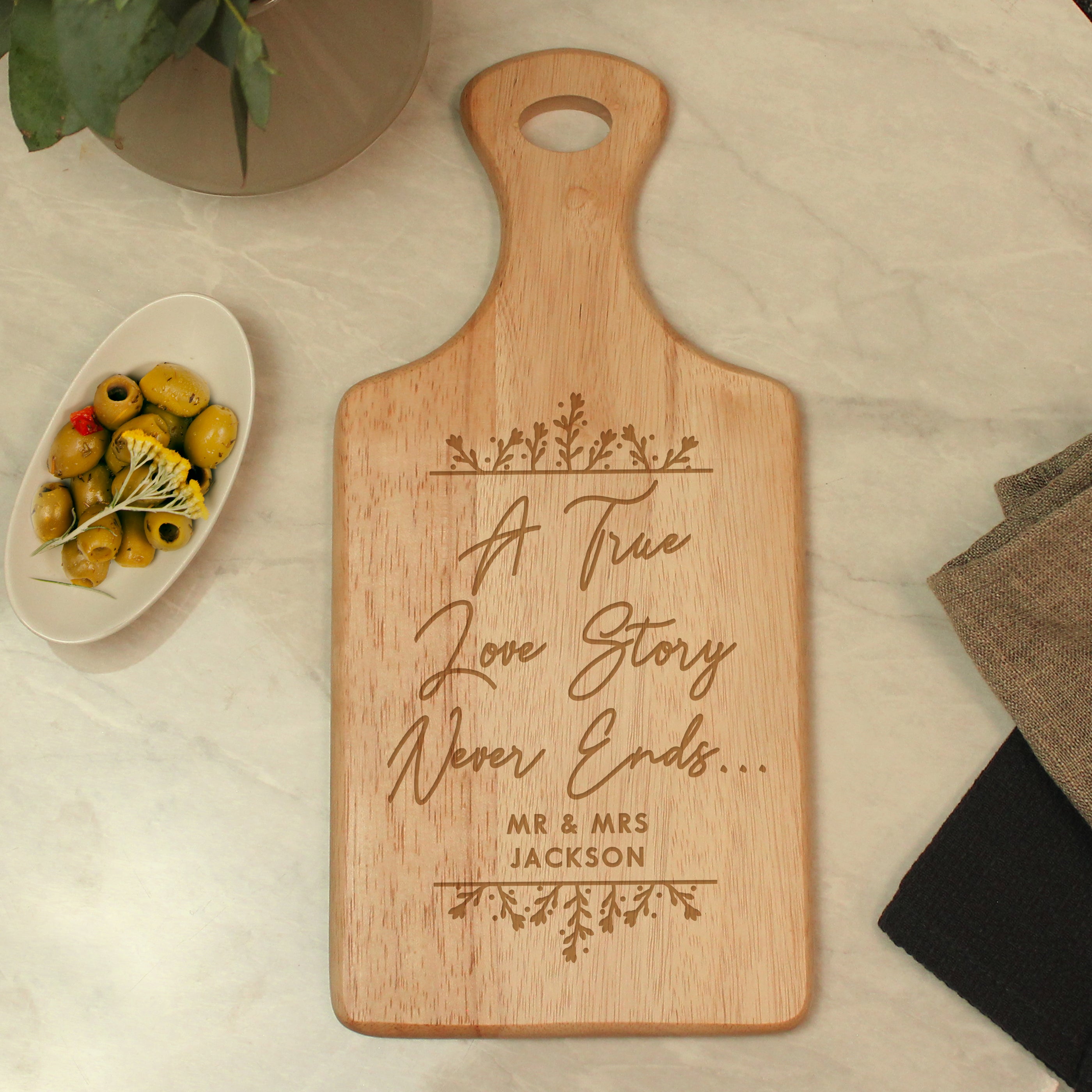 Personalised True Love Story Wooden Paddle Board - gift & personalise