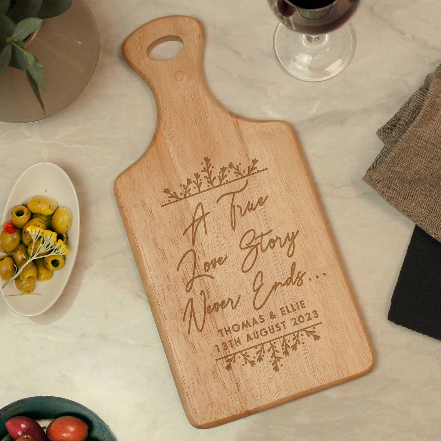 Personalised True Love Story Wooden Paddle Board - gift & personalise