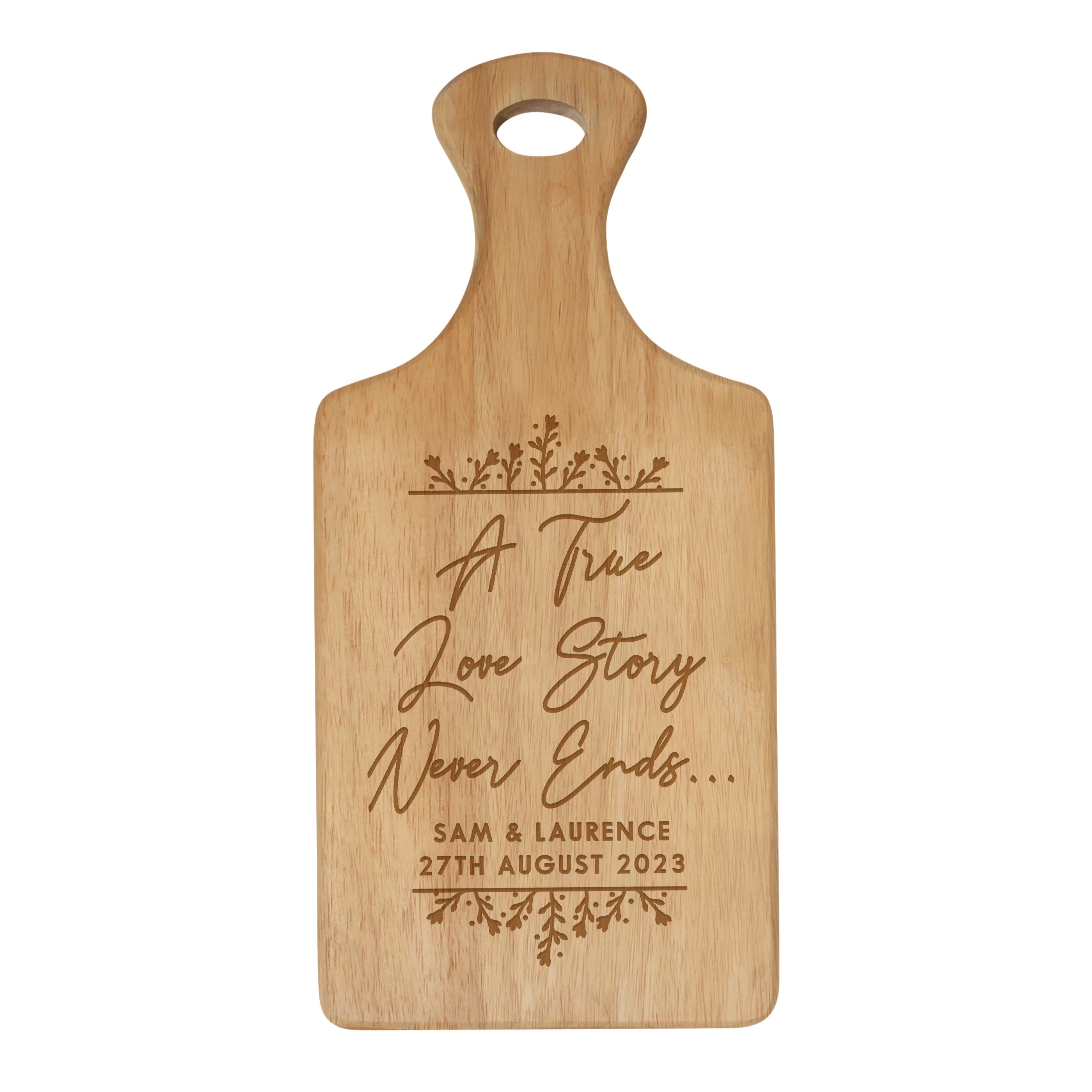 Personalised True Love Story Wooden Paddle Board - gift & personalise