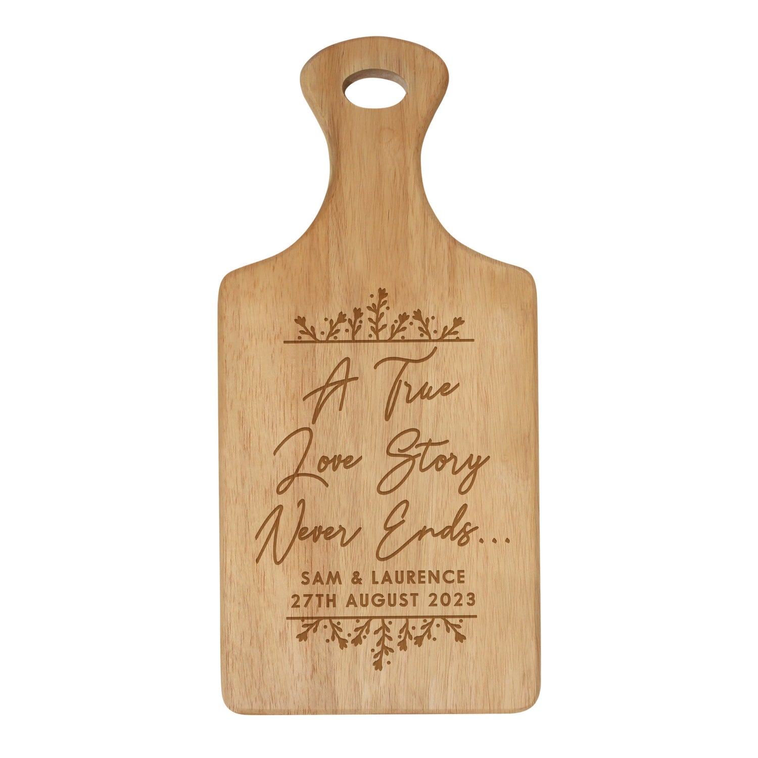 Personalised True Love Story Wooden Paddle Board - gift & personalise