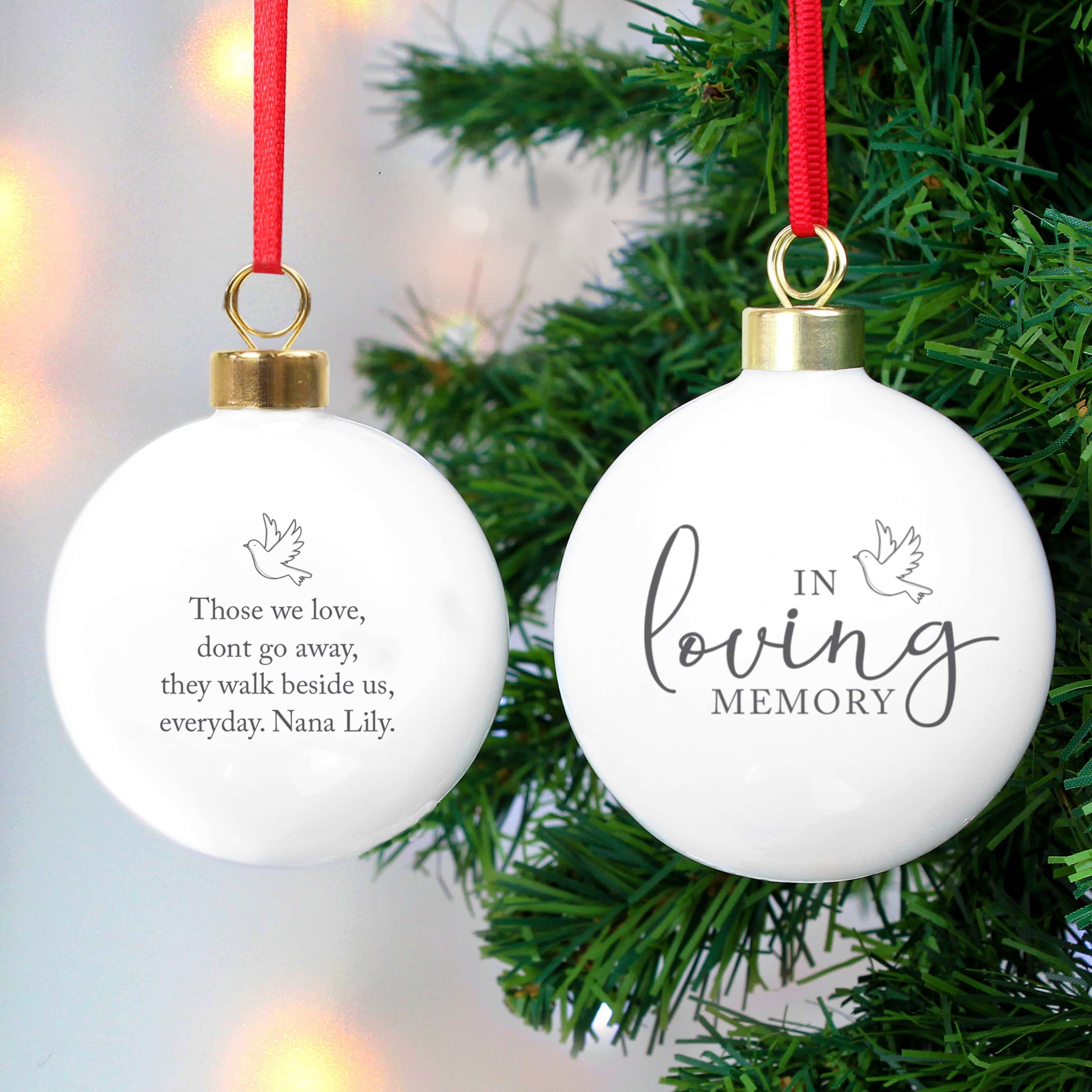 Personalised In Loving Memory Bauble - gift & personalise