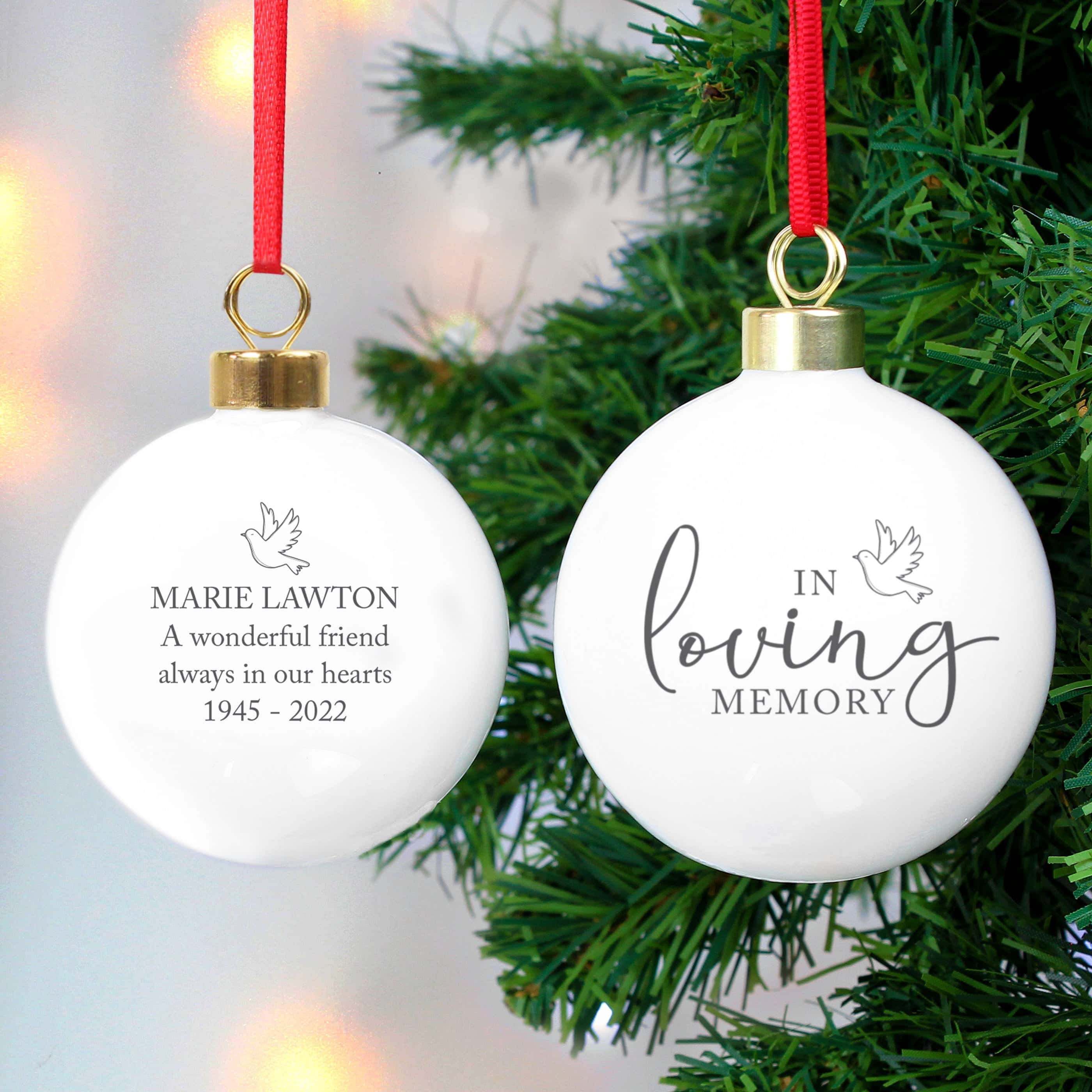 Personalised In Loving Memory Bauble - gift & personalise