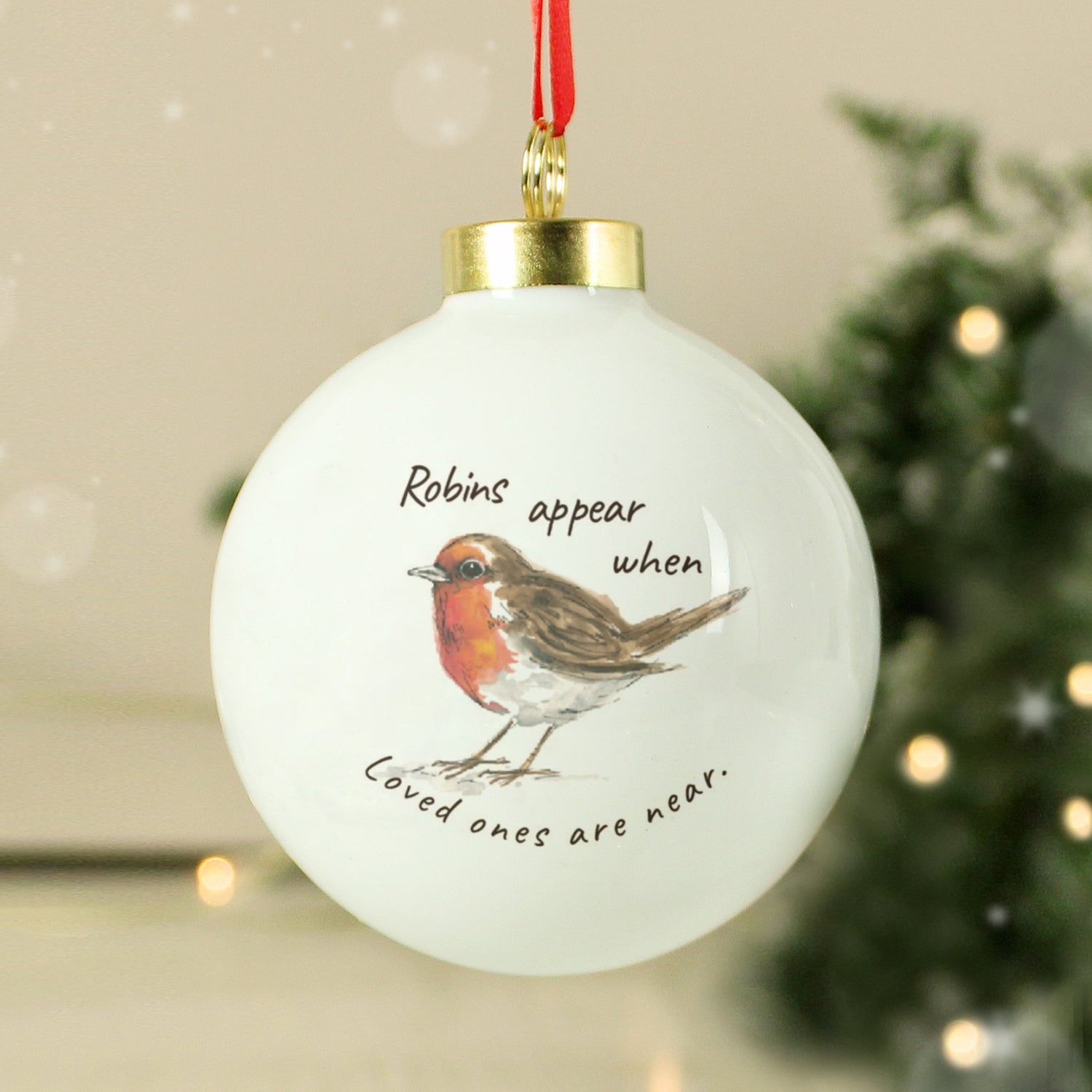 Personalised Robins Appear Bauble - gift & personalise