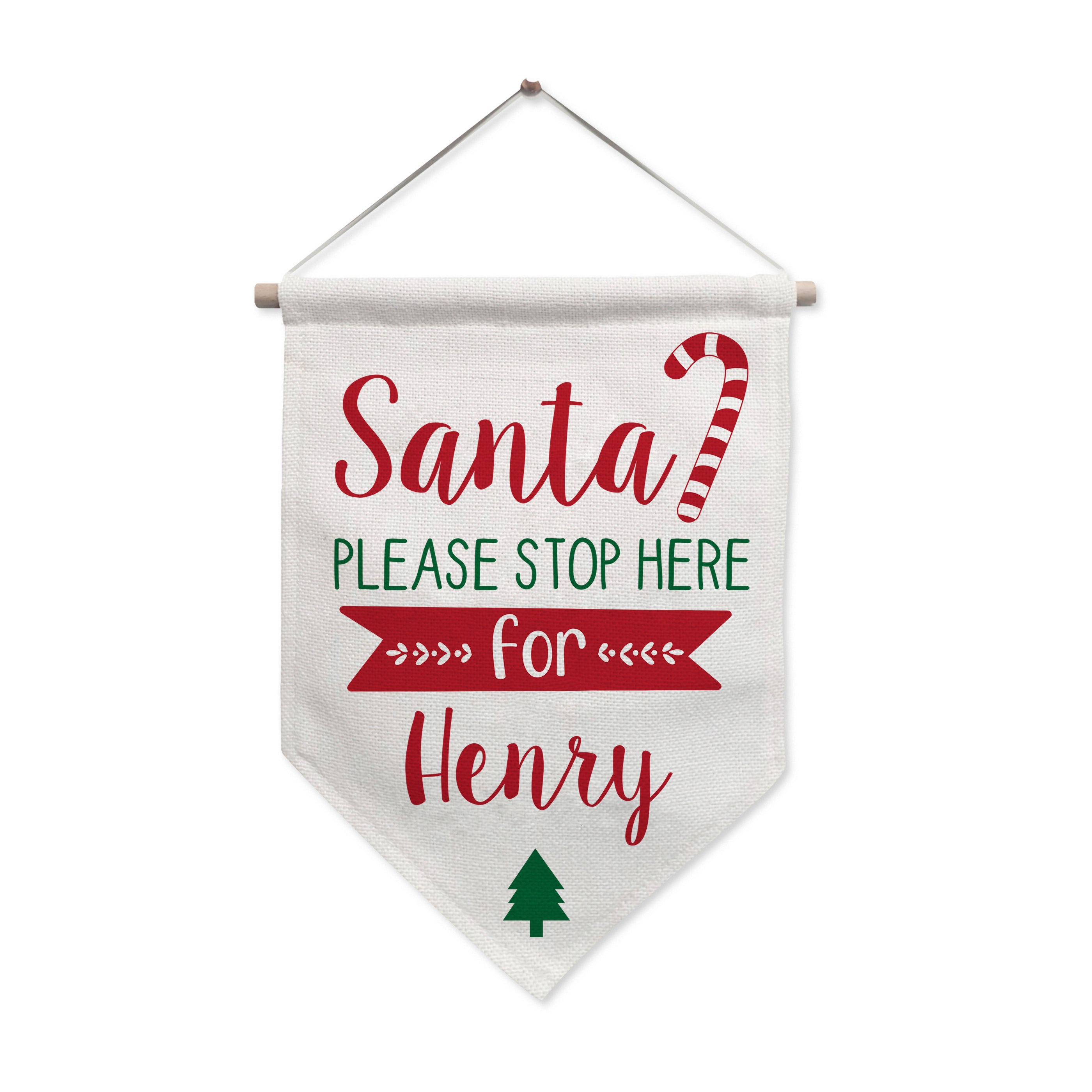 Personalised Santa Stop Here Hanging Banner - gift & personalise