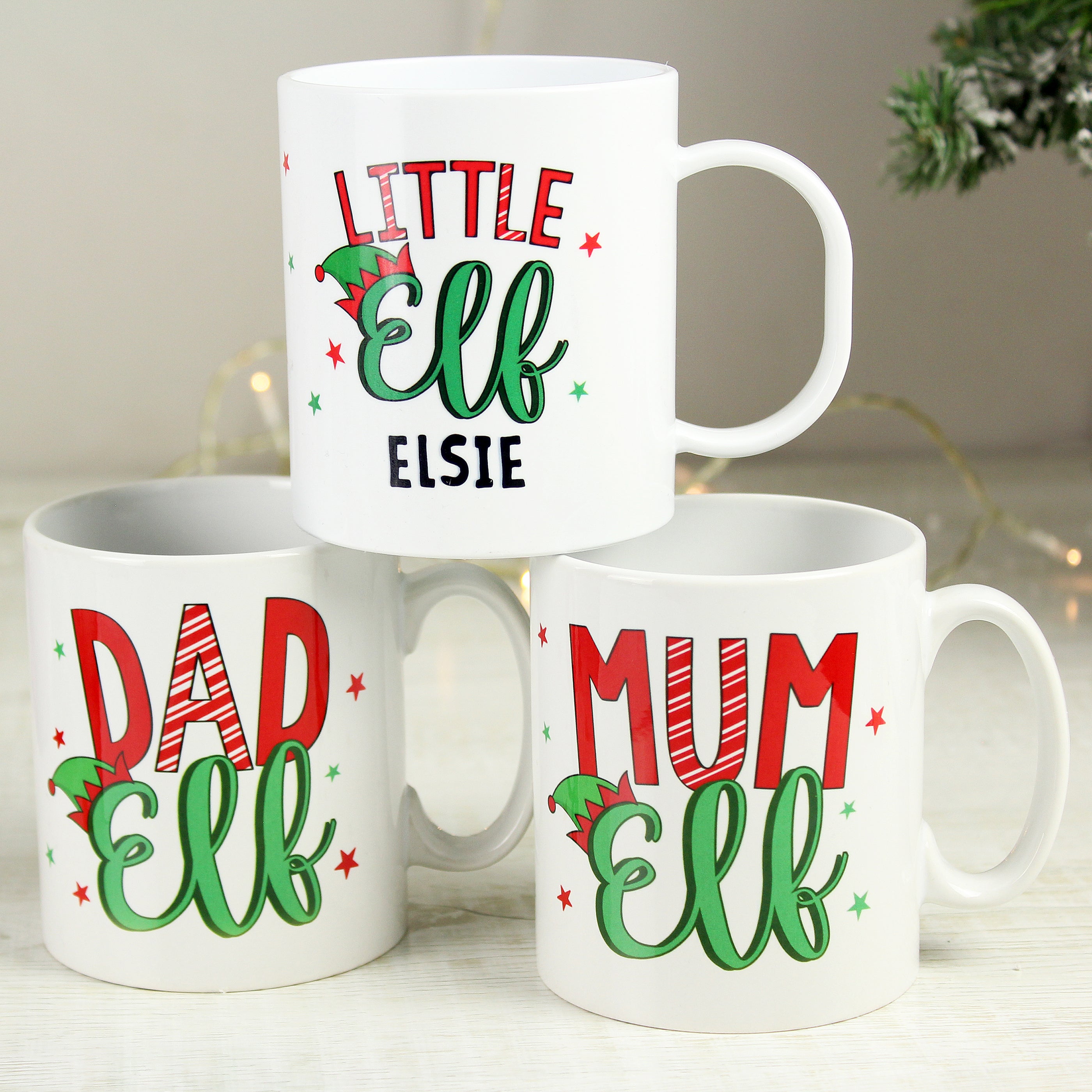 Personalised Little Elf Plastic Mug - gift & personalise