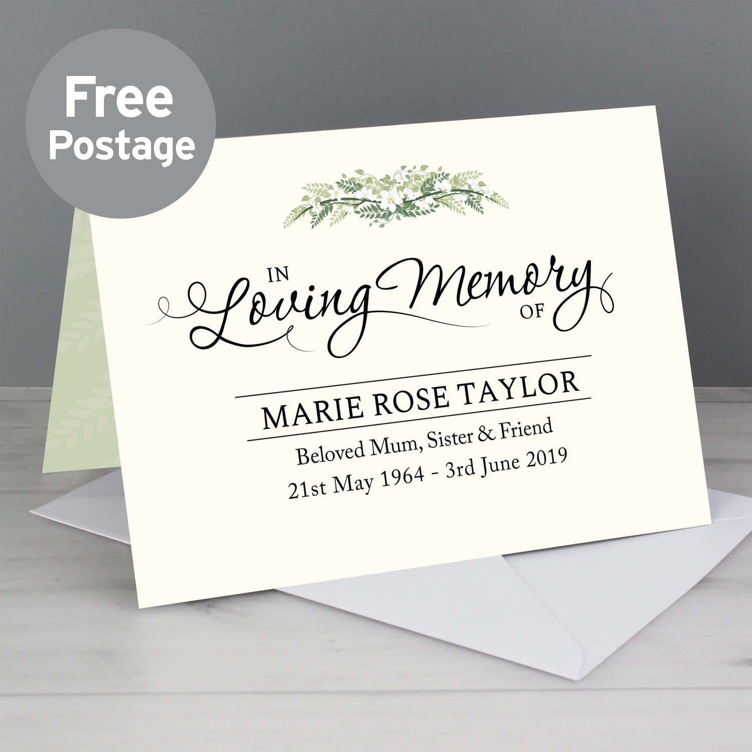 Personalised In Loving Memory Card - gift & personalise