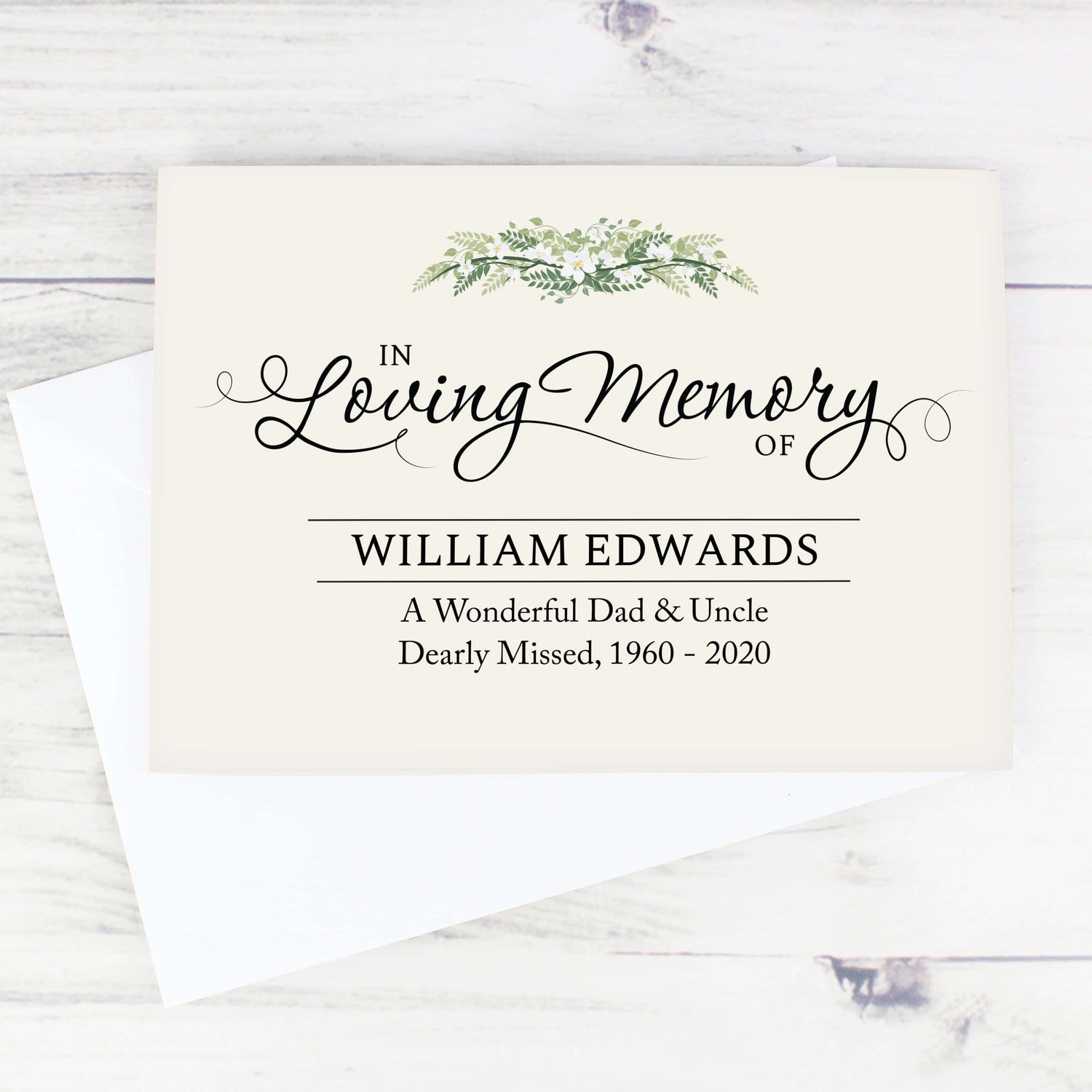 Personalised In Loving Memory Card - gift & personalise