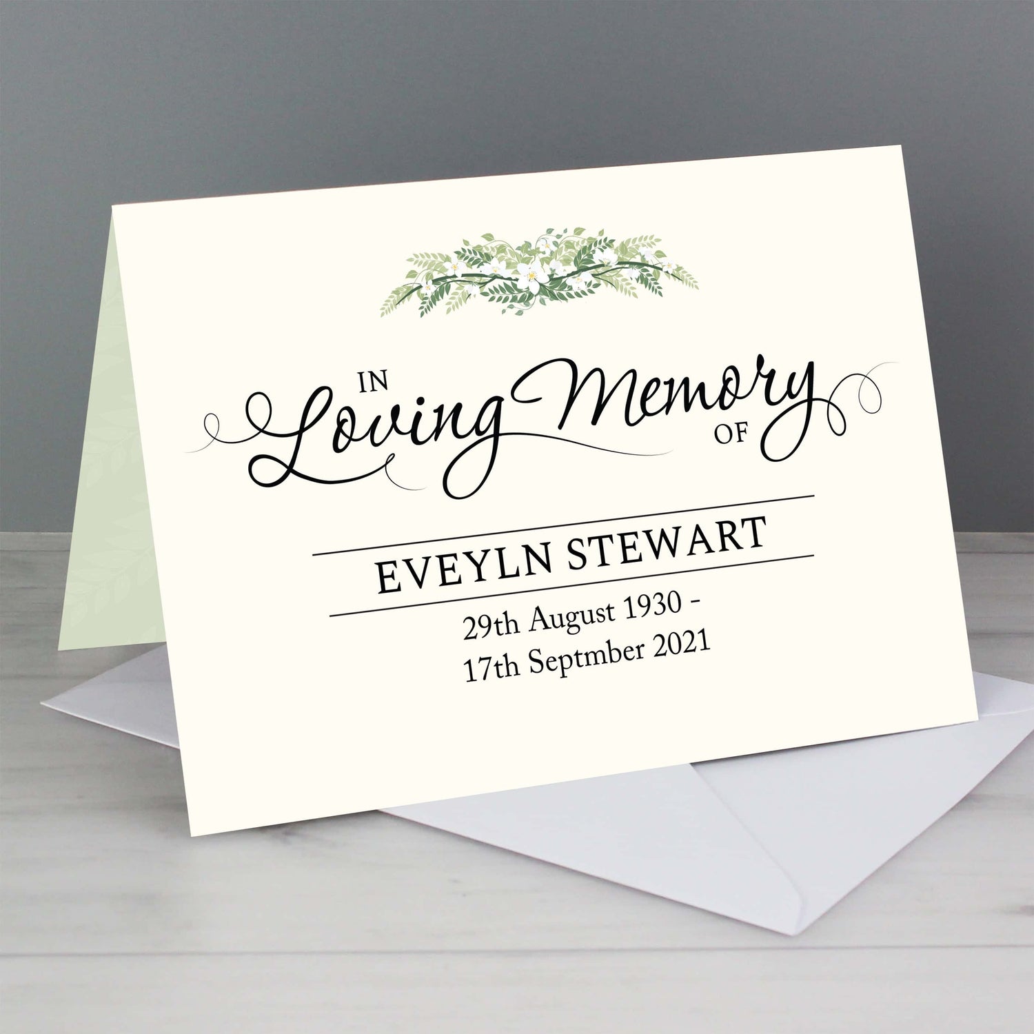 Personalised In Loving Memory Card - gift & personalise