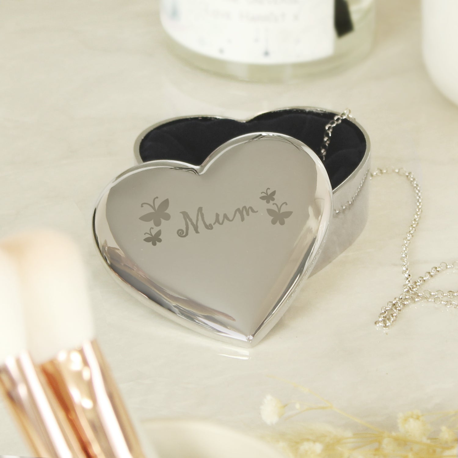 Mum Butterflies Heart Trinket Box - gift & personalise