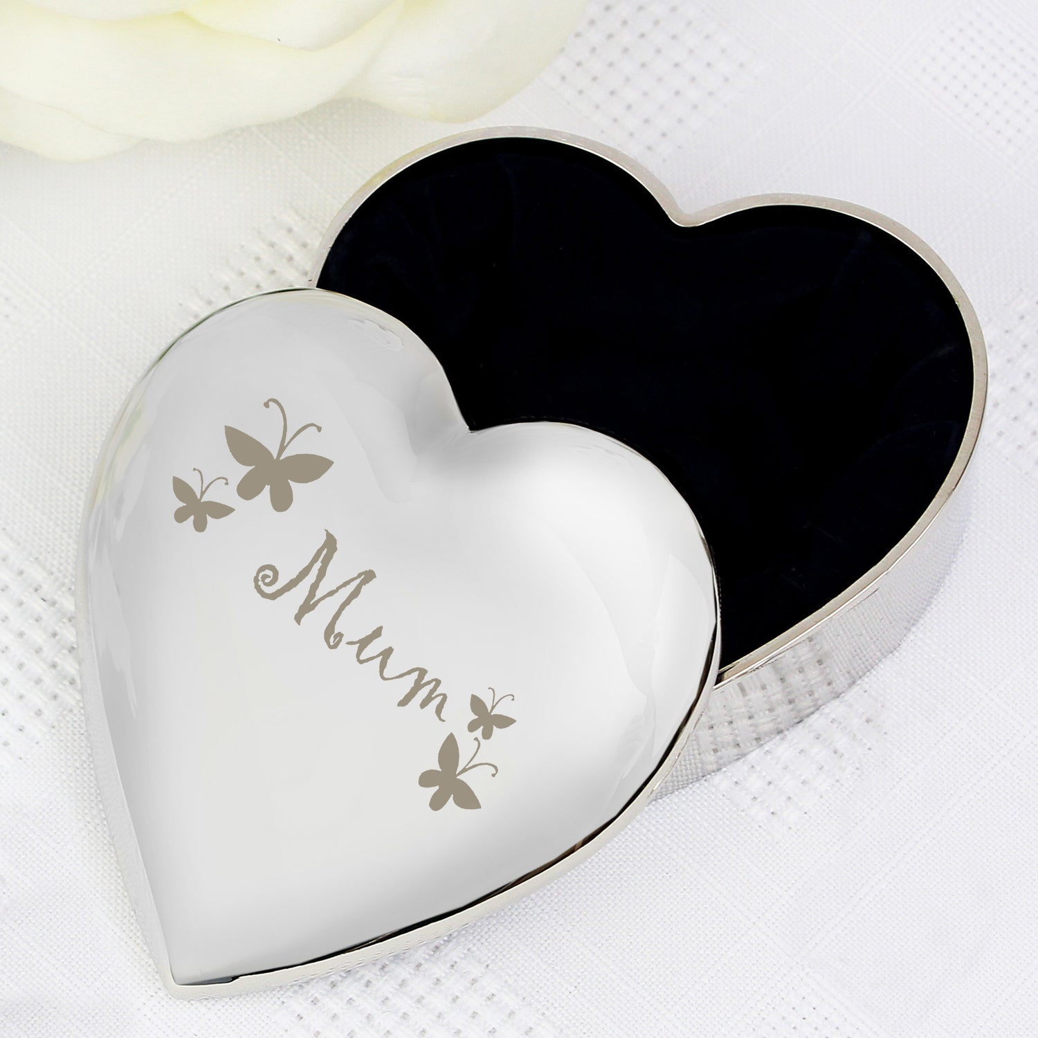 Mum Butterflies Heart Trinket Box - gift & personalise
