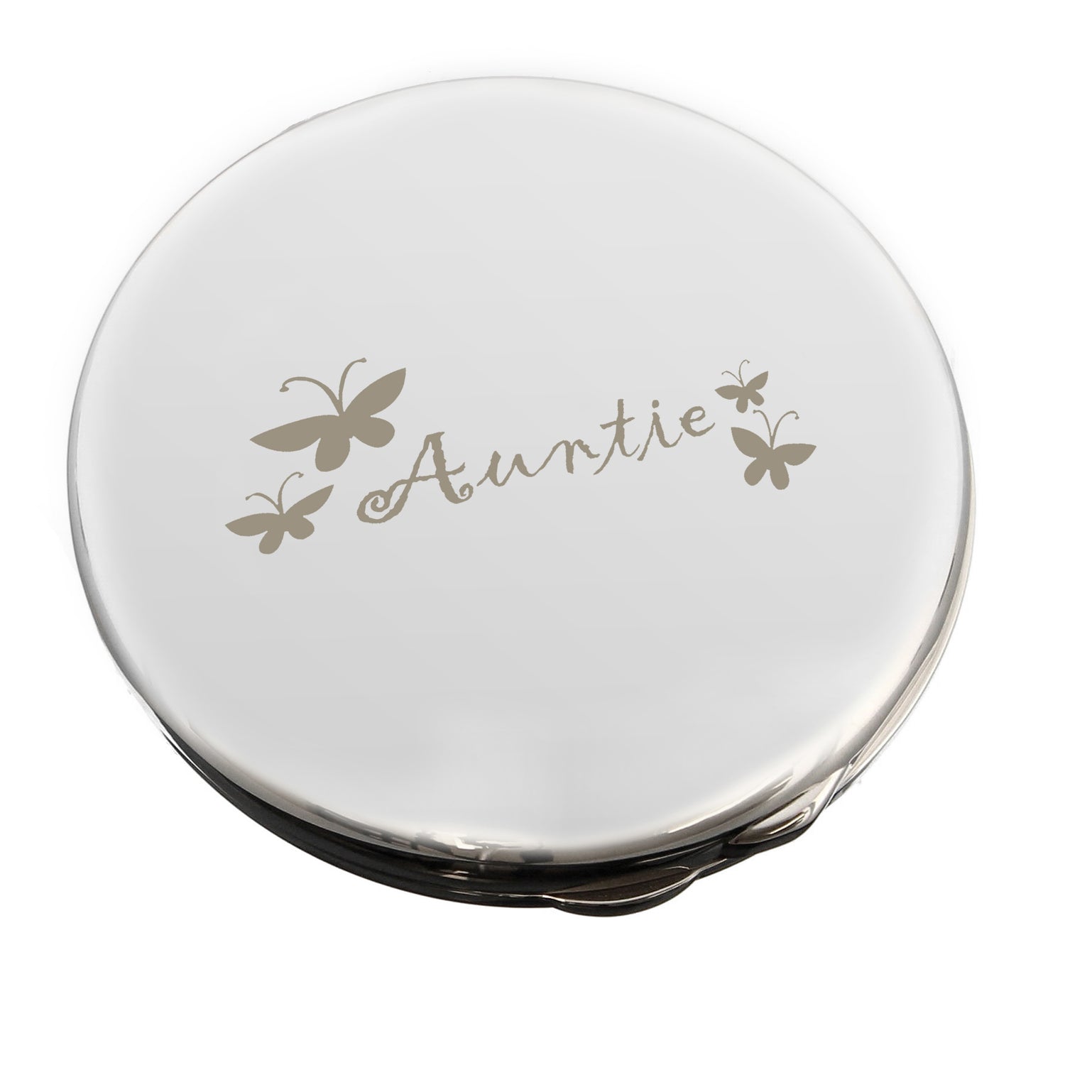 Auntie Round Compact Mirror - gift & personalise