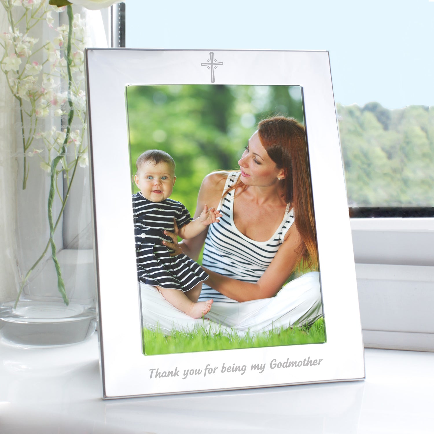 Silver 5x7 Godmother Photo Frame - gift & personalise