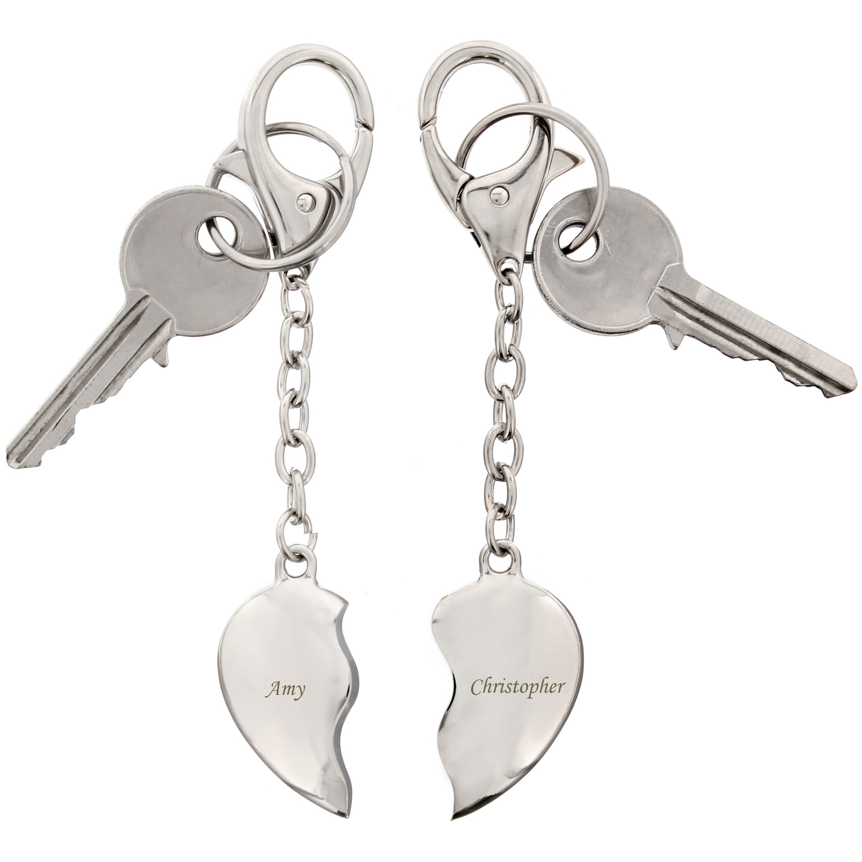 Personalised Two Hearts Keyring - gift & personalise