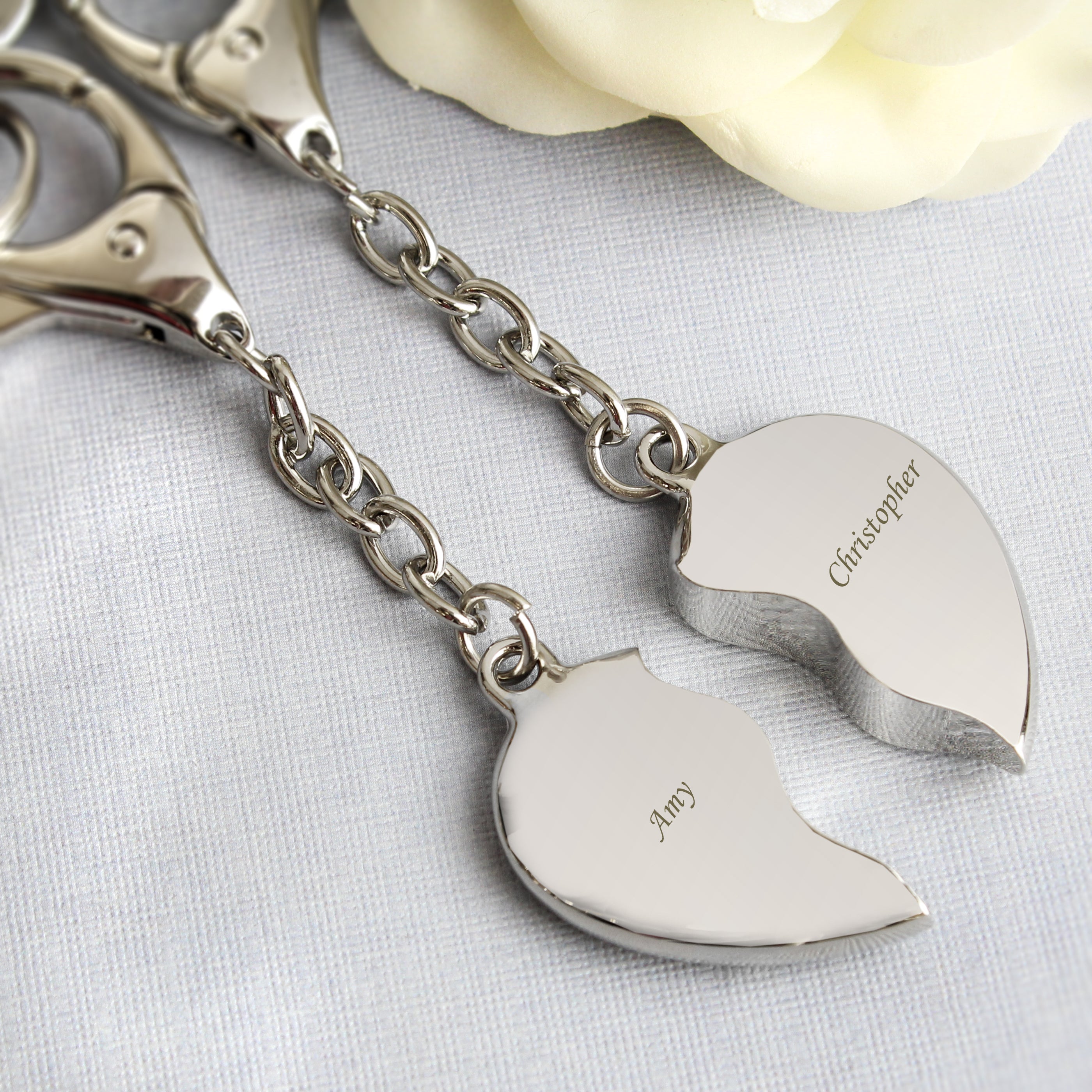 Personalised Two Hearts Keyring - gift & personalise