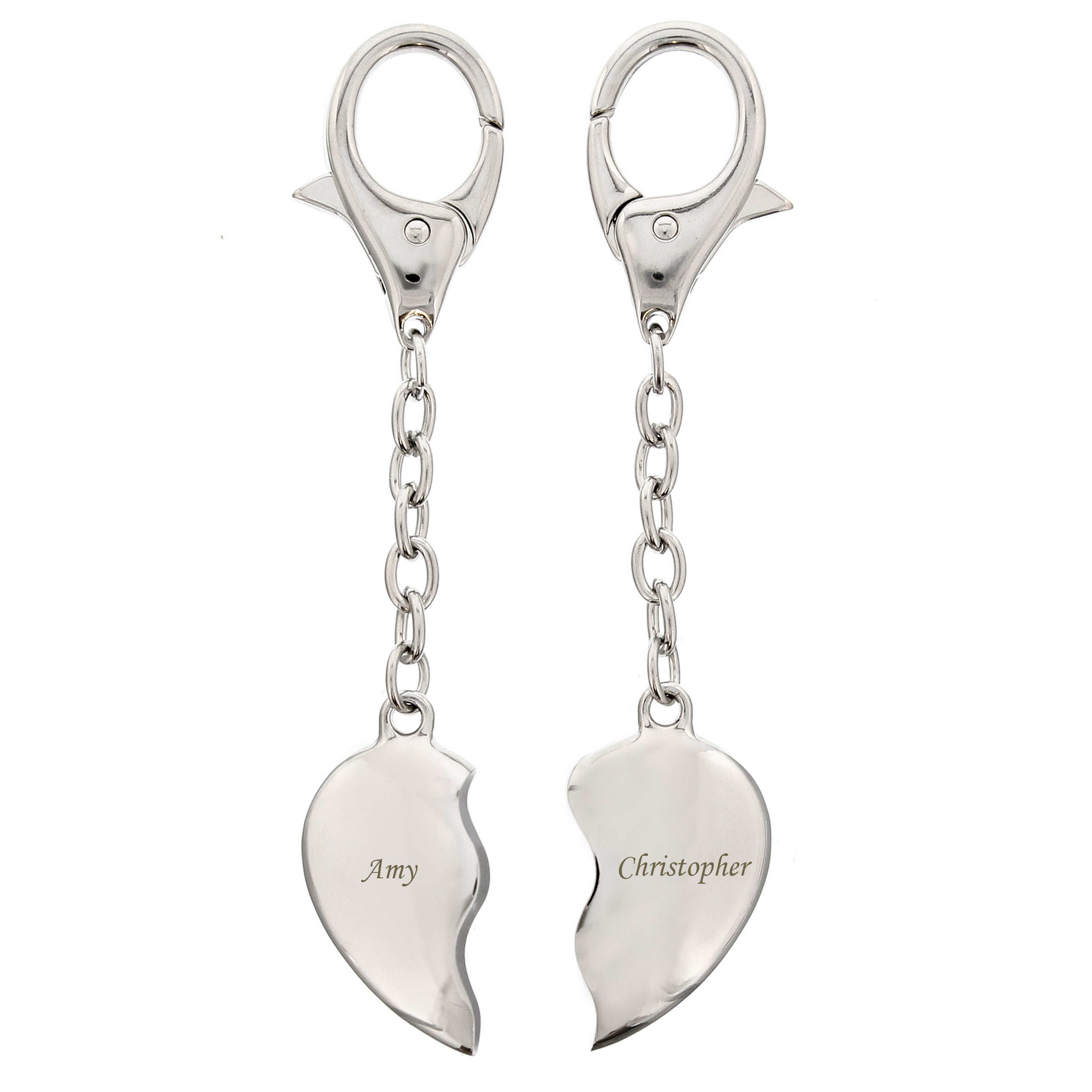 Personalised Two Hearts Keyring - gift & personalise