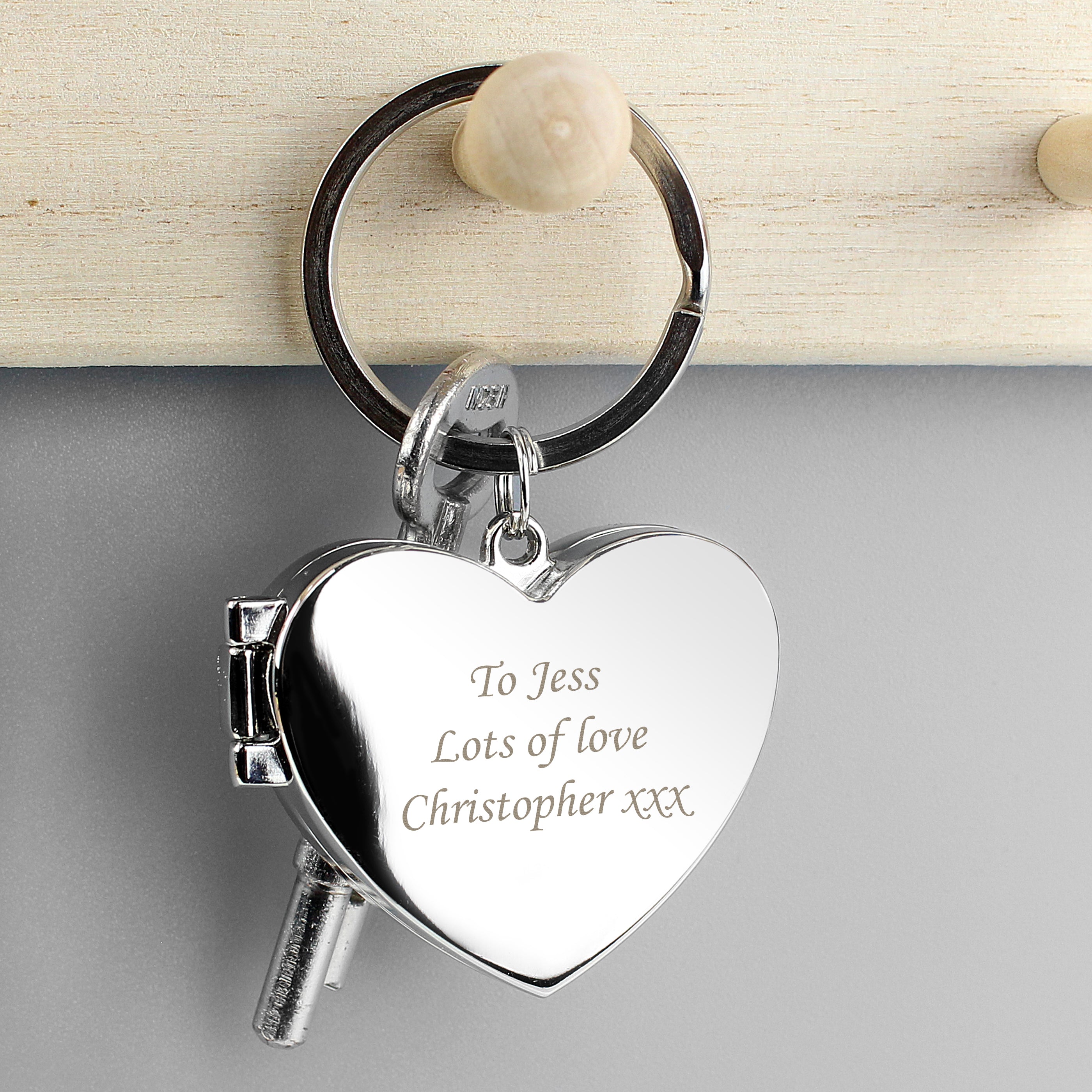 Personalised Heart Photoframe Keyring - gift & personalise