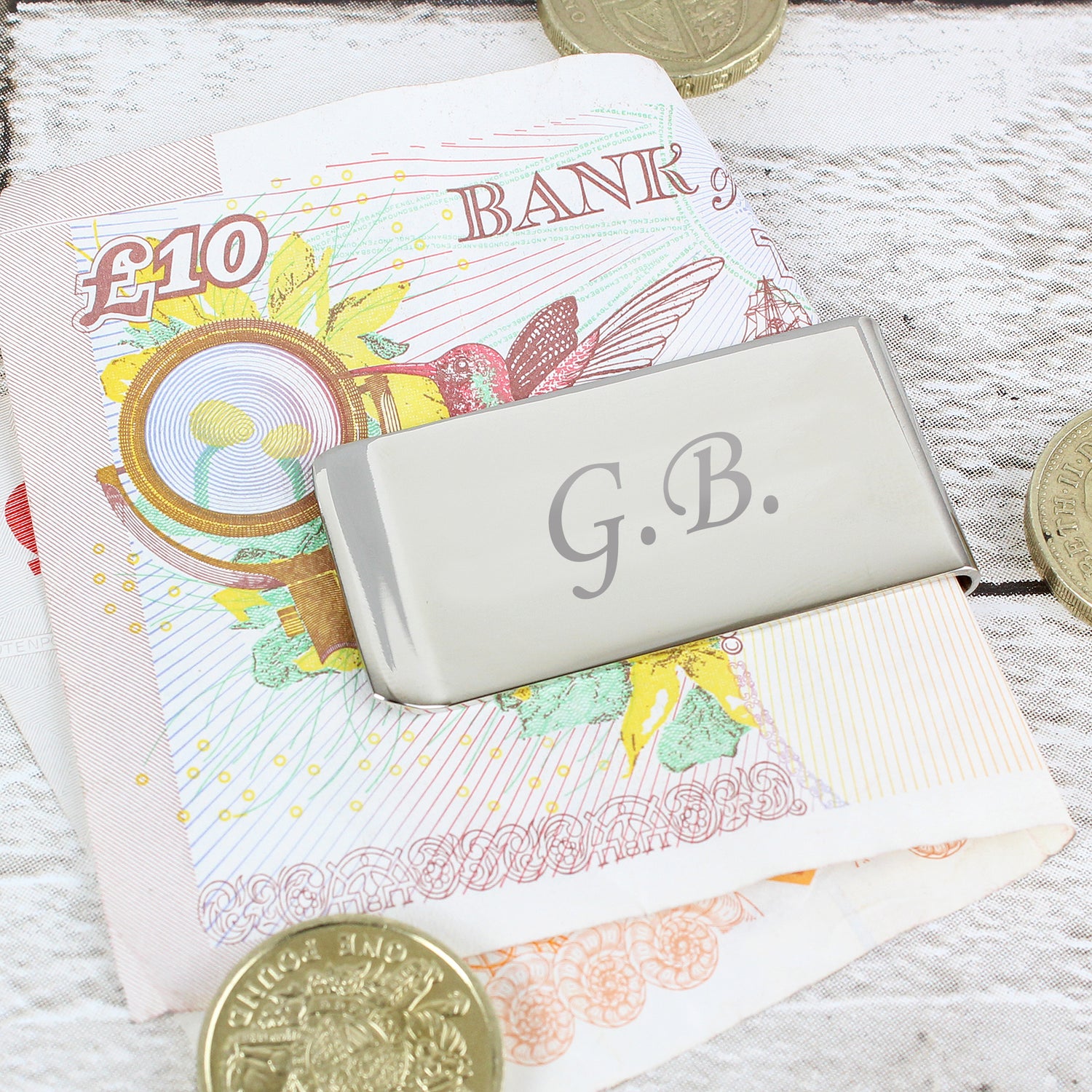 Personalised Silver Plated Money Clip - gift & personalise