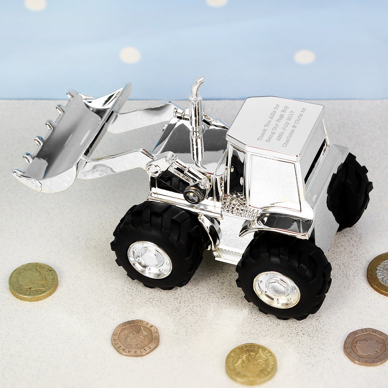 Personalised Digger Money Box - gift & personalise