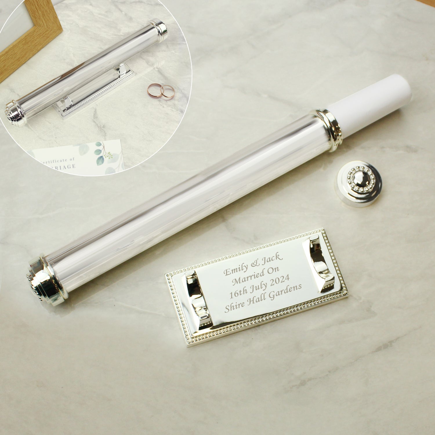 Personalised Plain Silver Plated Certificate Holder - gift & personalise