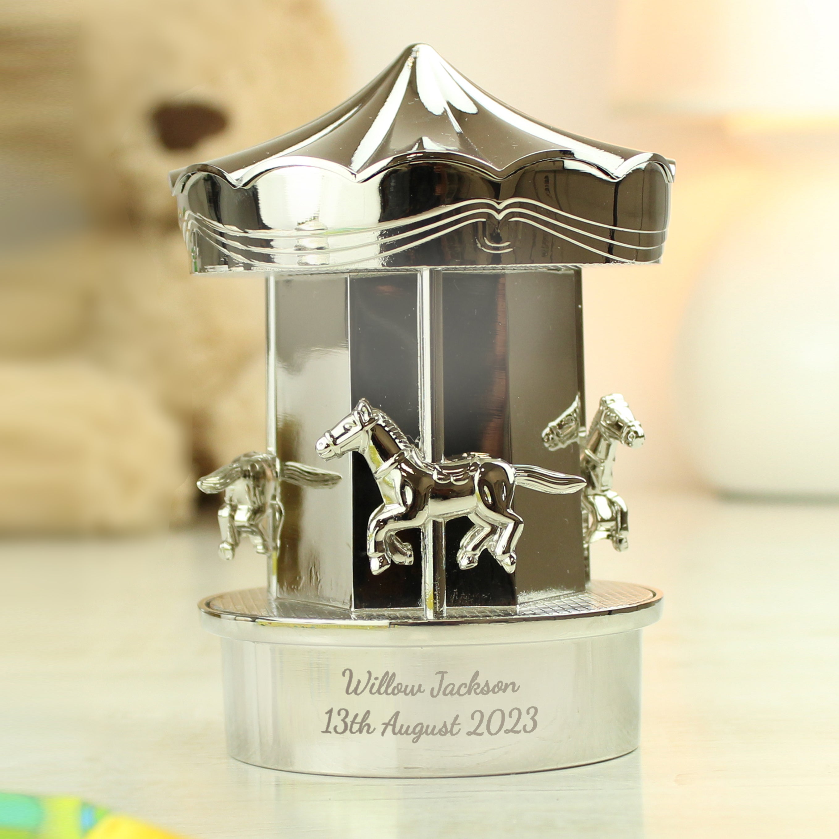 Personalised Carousel Money Box - gift & personalise