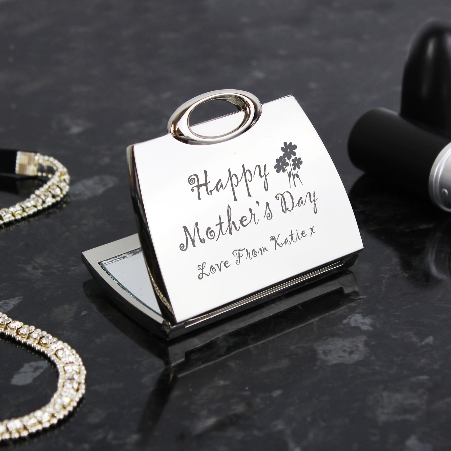 Personalised Happy Mothers Day Compact Mirror - gift & personalise