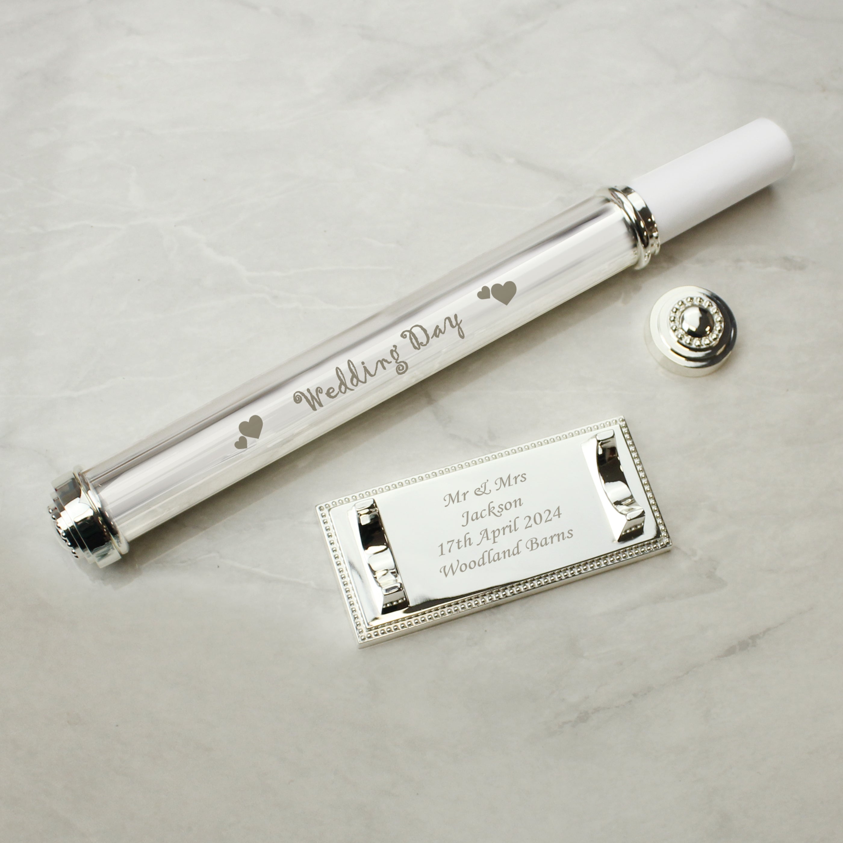 Personalised Wedding Day Silver Plated Certificate Holder - gift & personalise