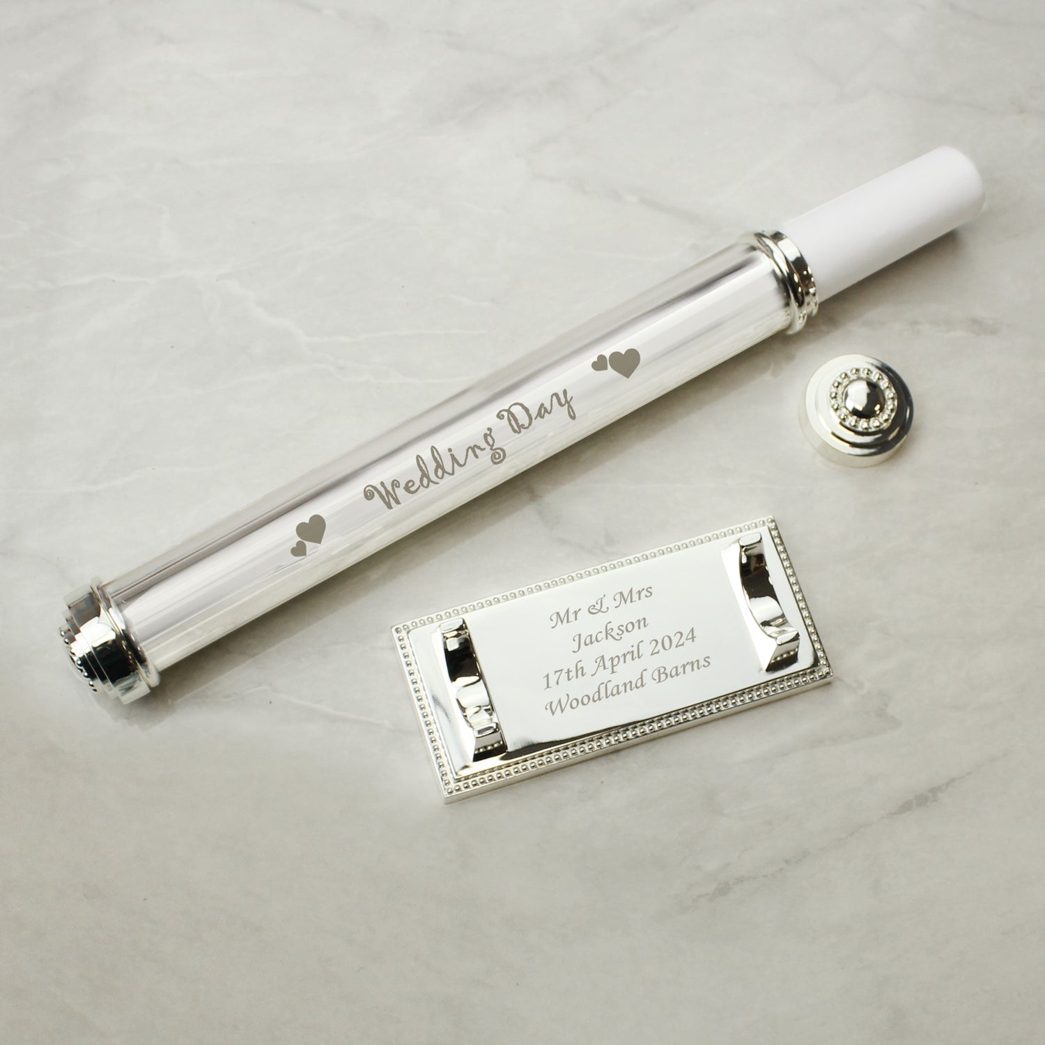 Personalised Wedding Day Silver Plated Certificate Holder - gift & personalise