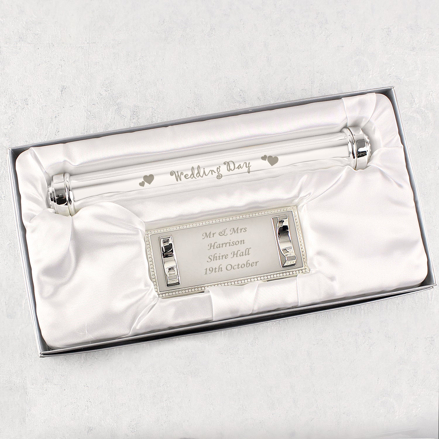 Personalised Wedding Day Silver Plated Certificate Holder - gift & personalise