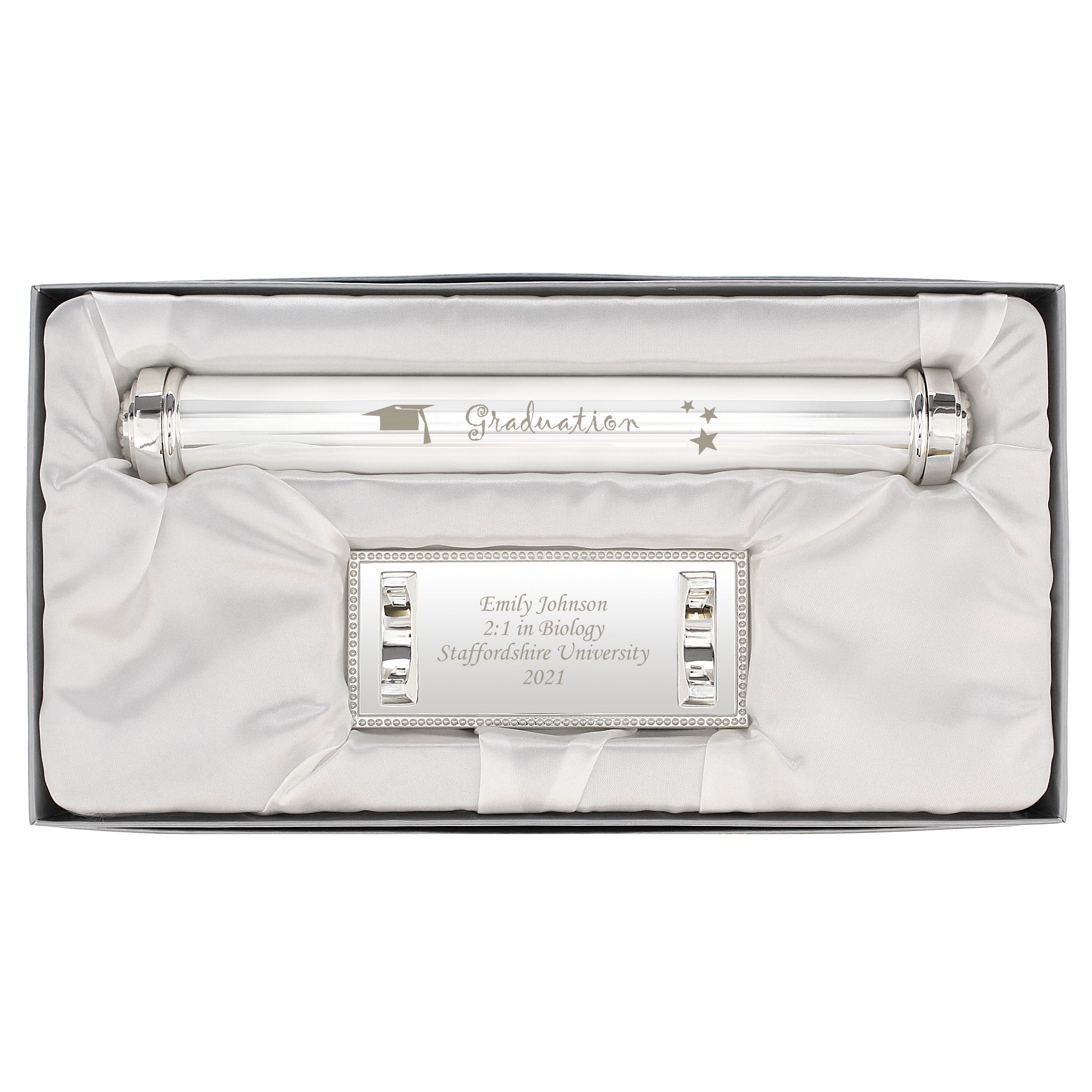 Personalised Graduation Silver Plated Certificate Holder - gift & personalise