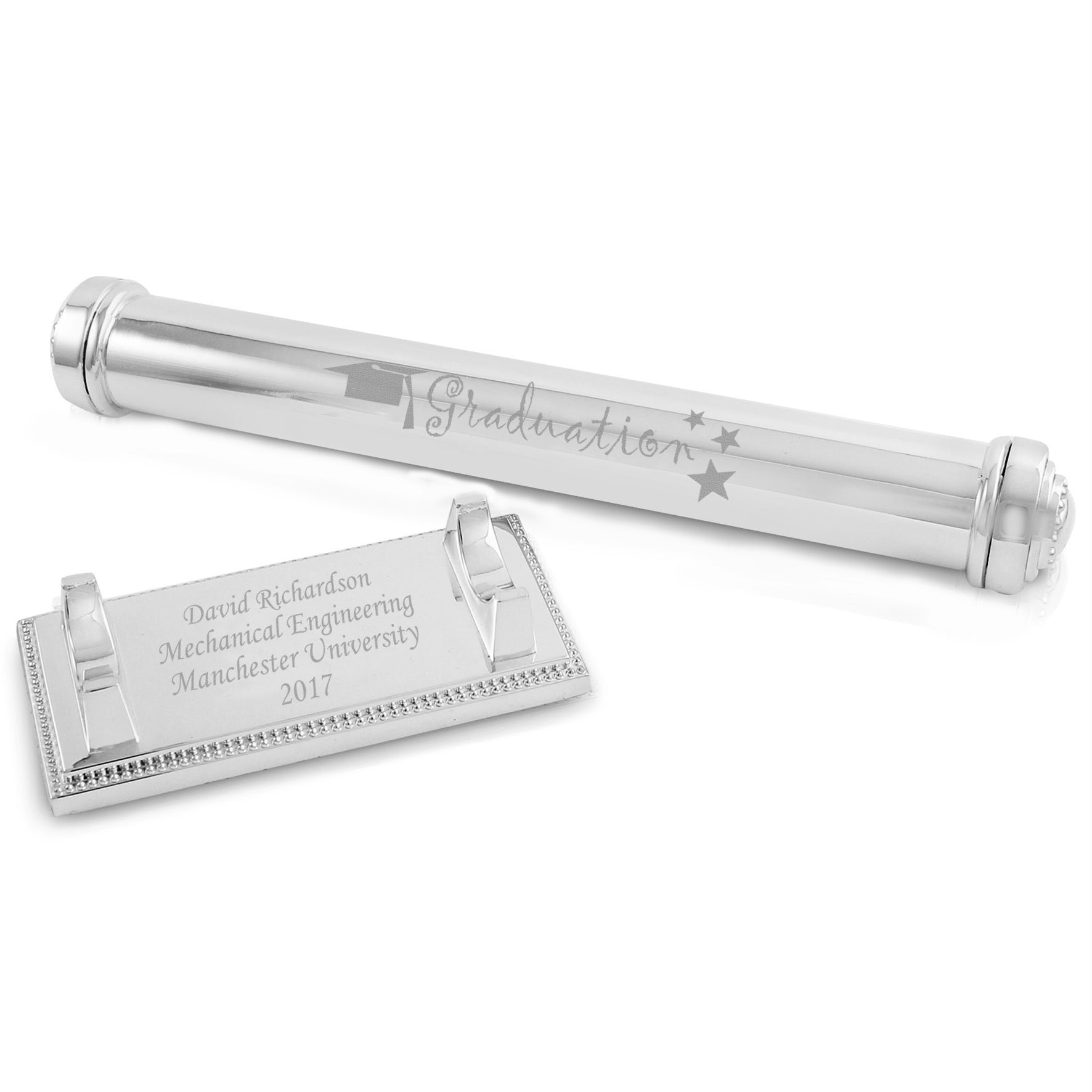 Personalised Graduation Silver Plated Certificate Holder - gift & personalise