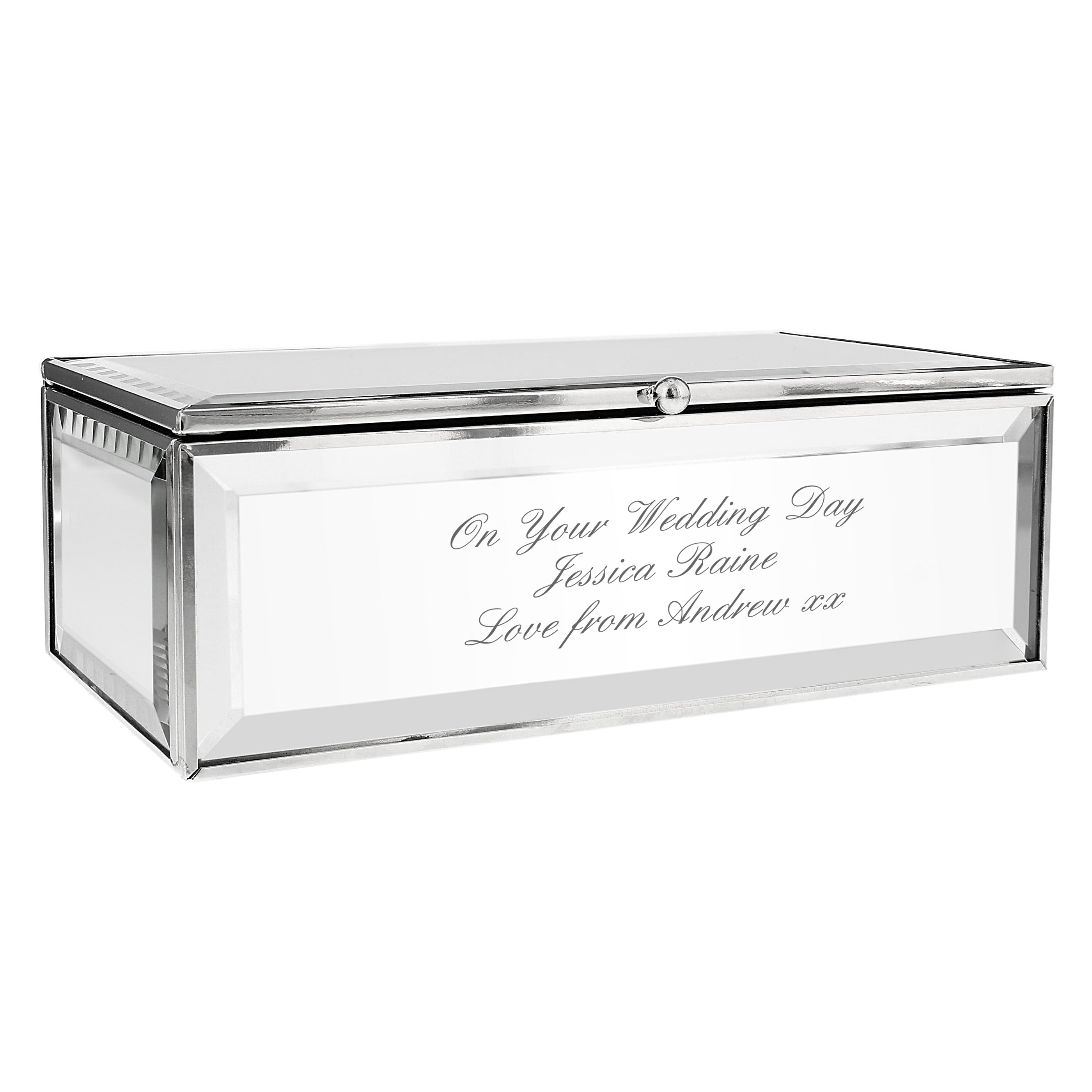Personalised Any Message Mirrored Jewellery Box - gift & personalise