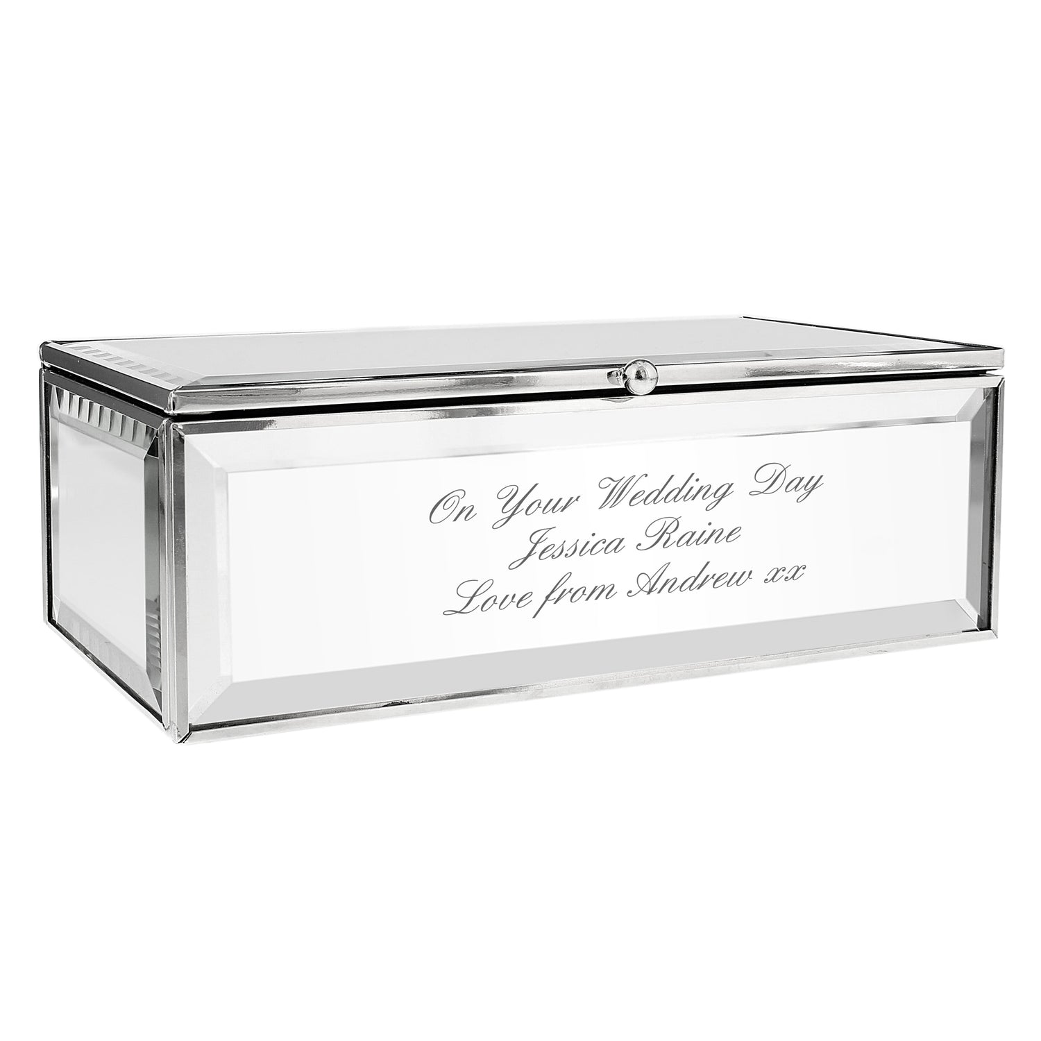 Personalised Any Message Mirrored Jewellery Box - gift & personalise