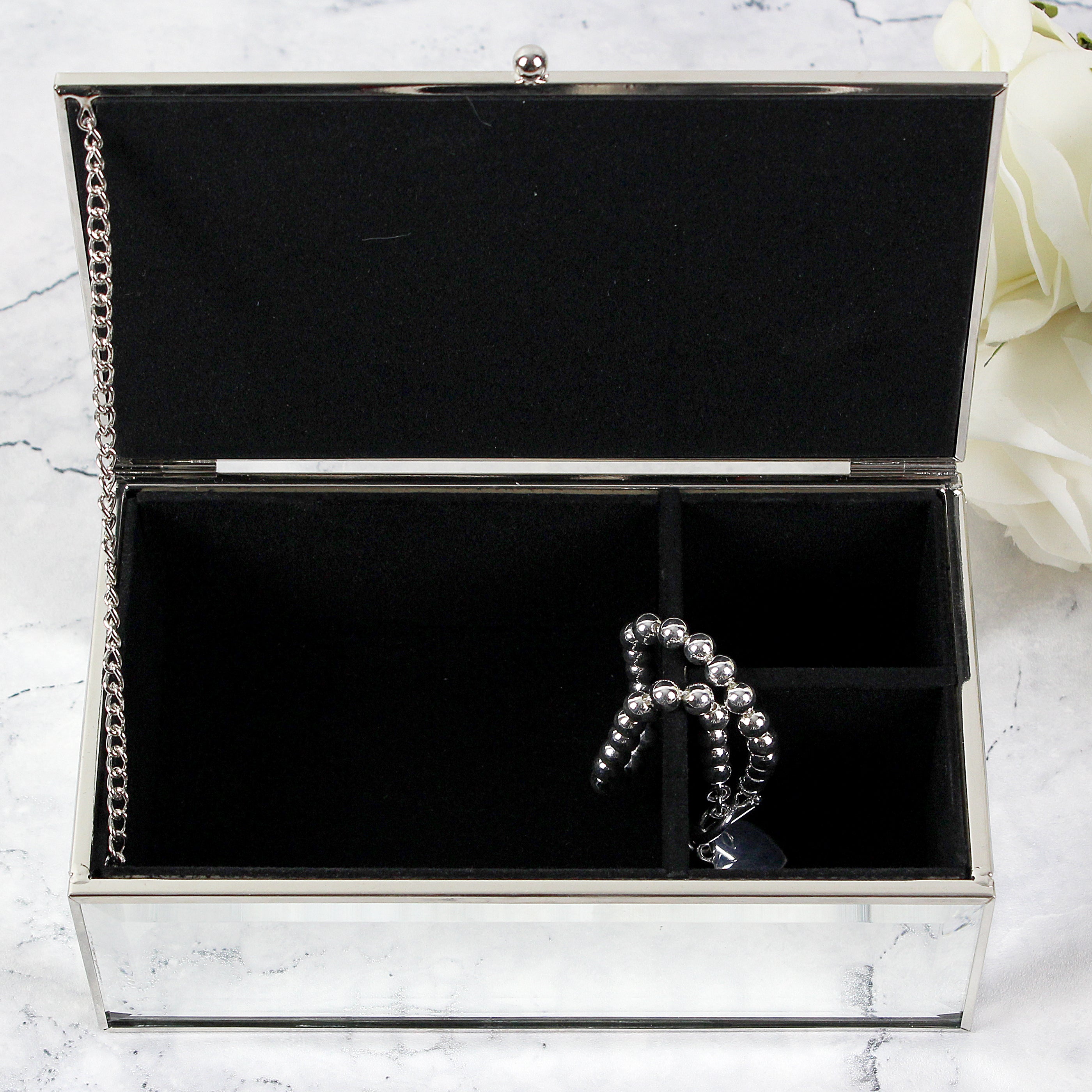 Personalised Any Message Mirrored Jewellery Box - gift & personalise
