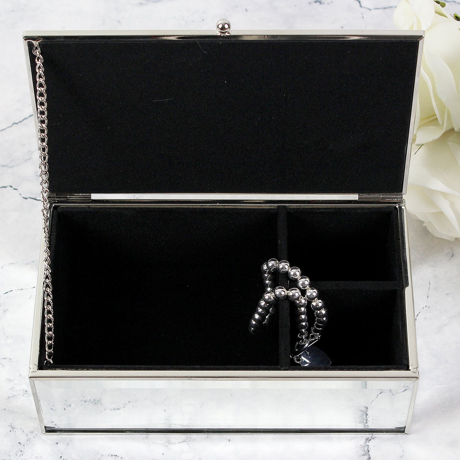 Personalised Any Message Mirrored Jewellery Box - gift & personalise