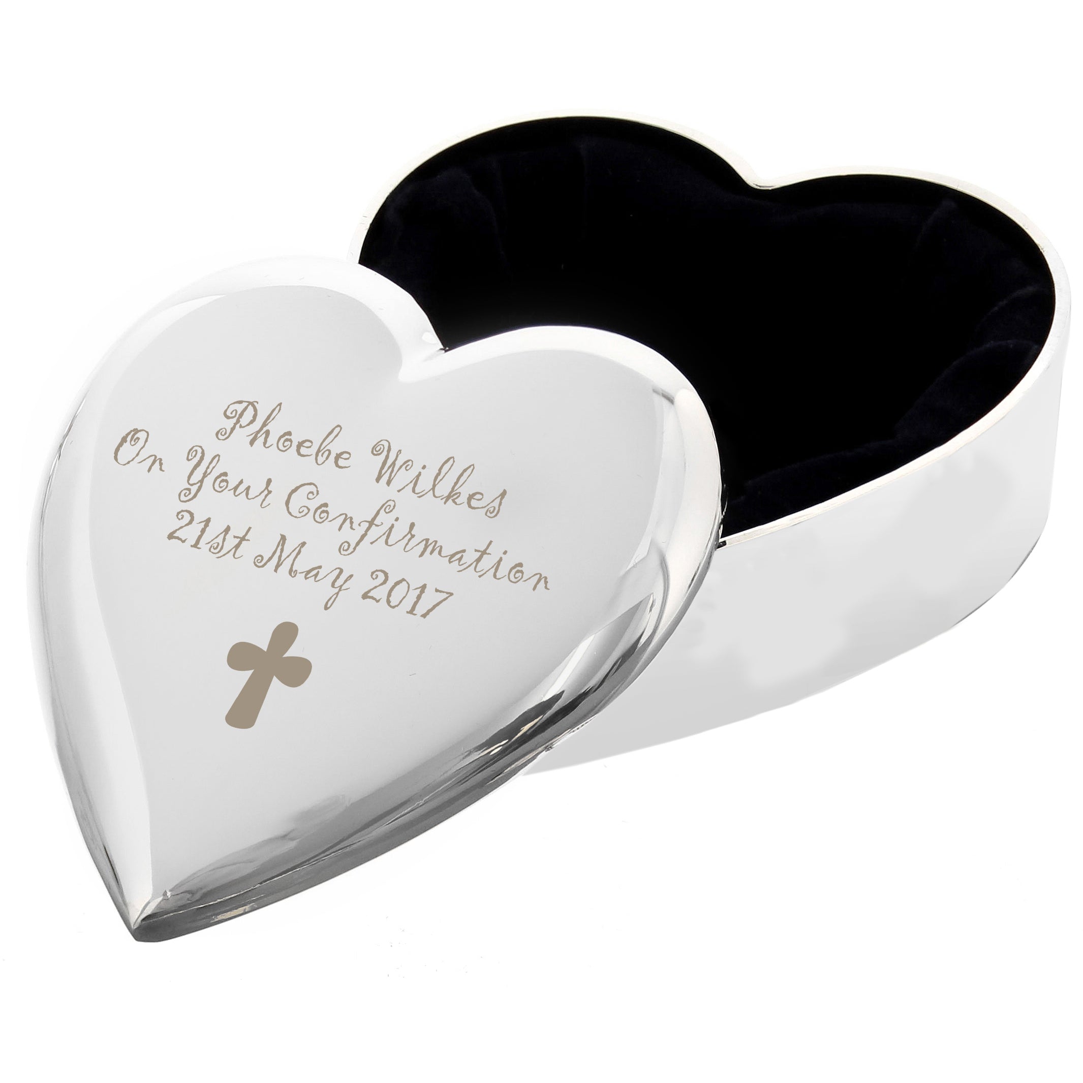 Personalised Cross Heart Trinket Box - gift & personalise