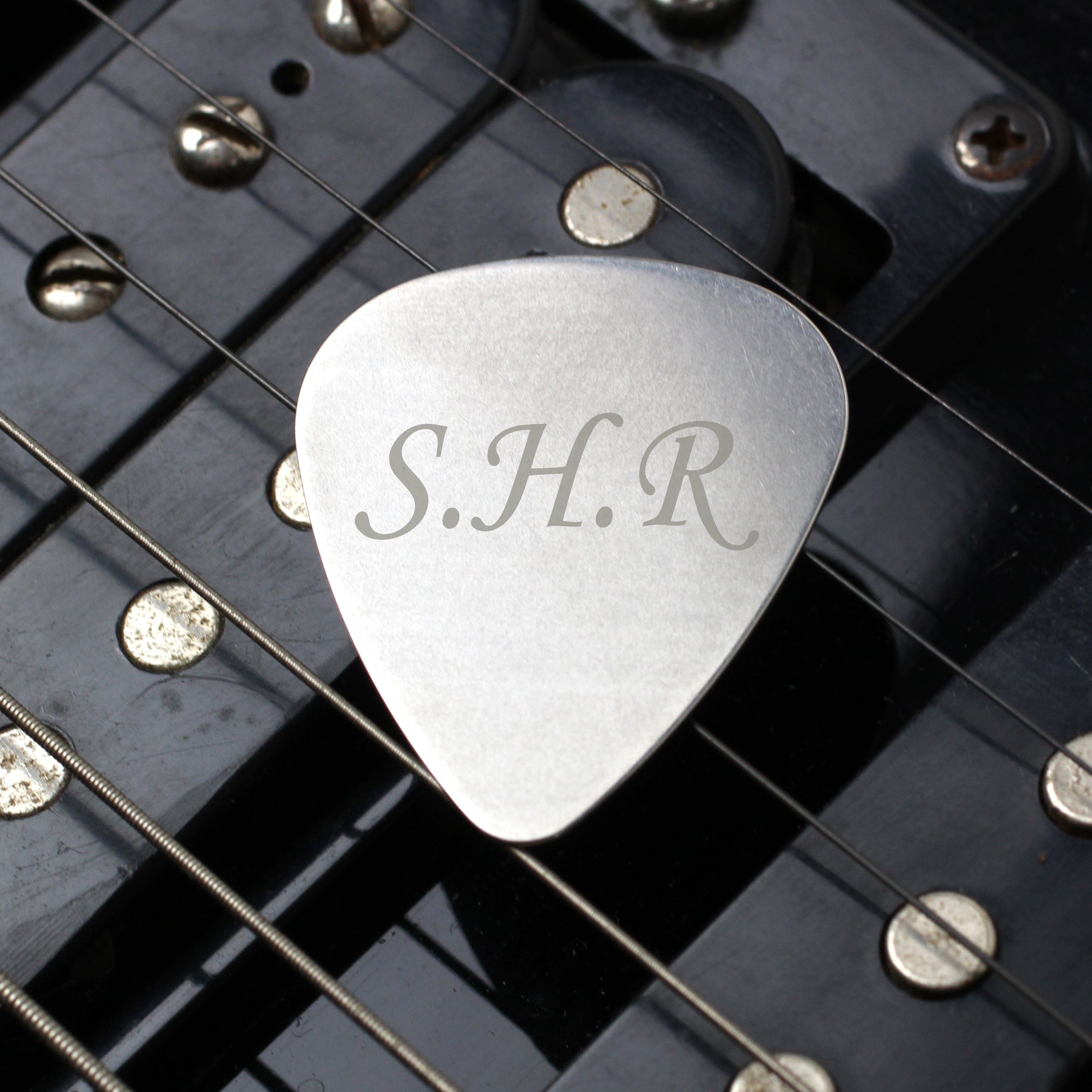 Personalised Initials Silver Plectrum - gift & personalise