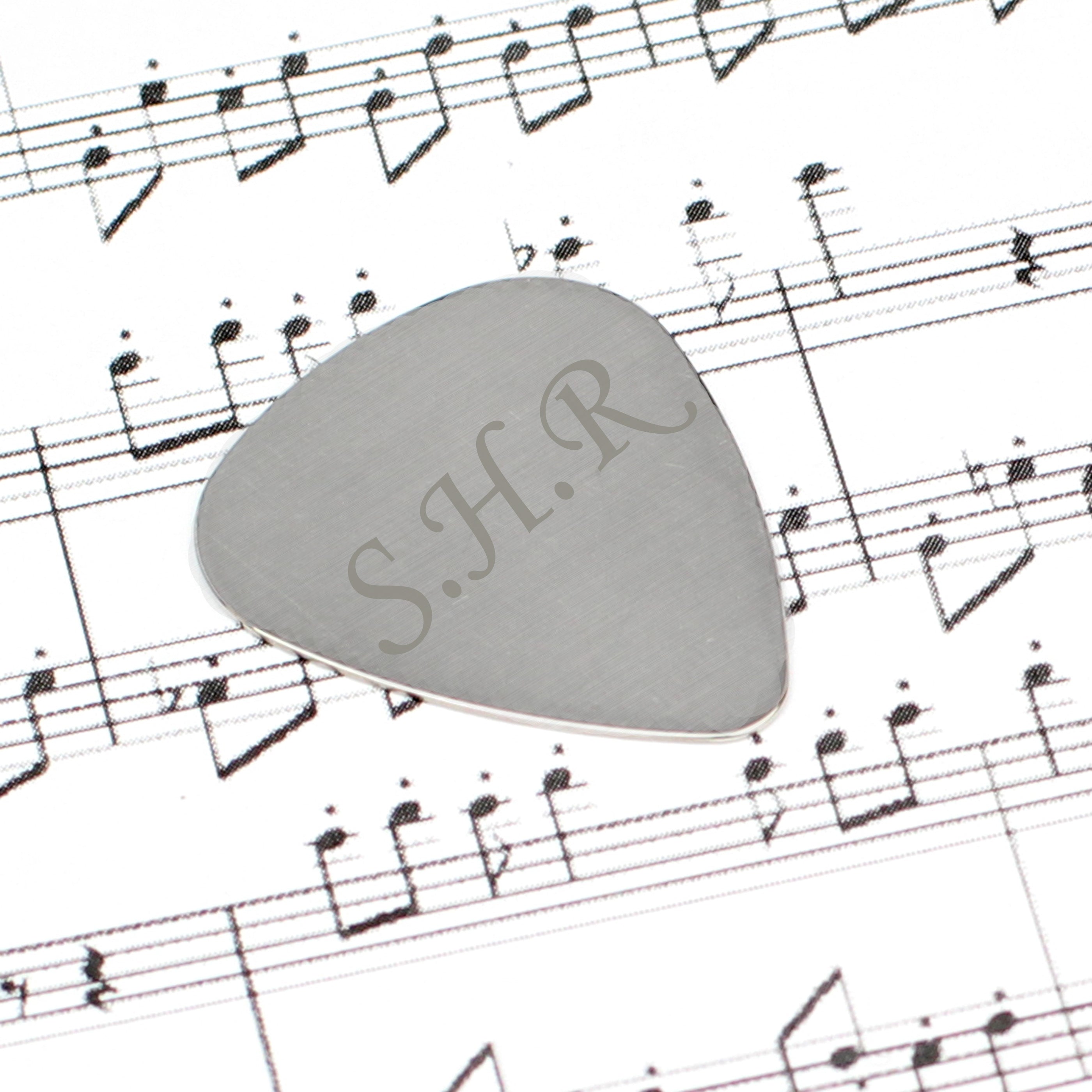 Personalised Initials Silver Plectrum - gift & personalise