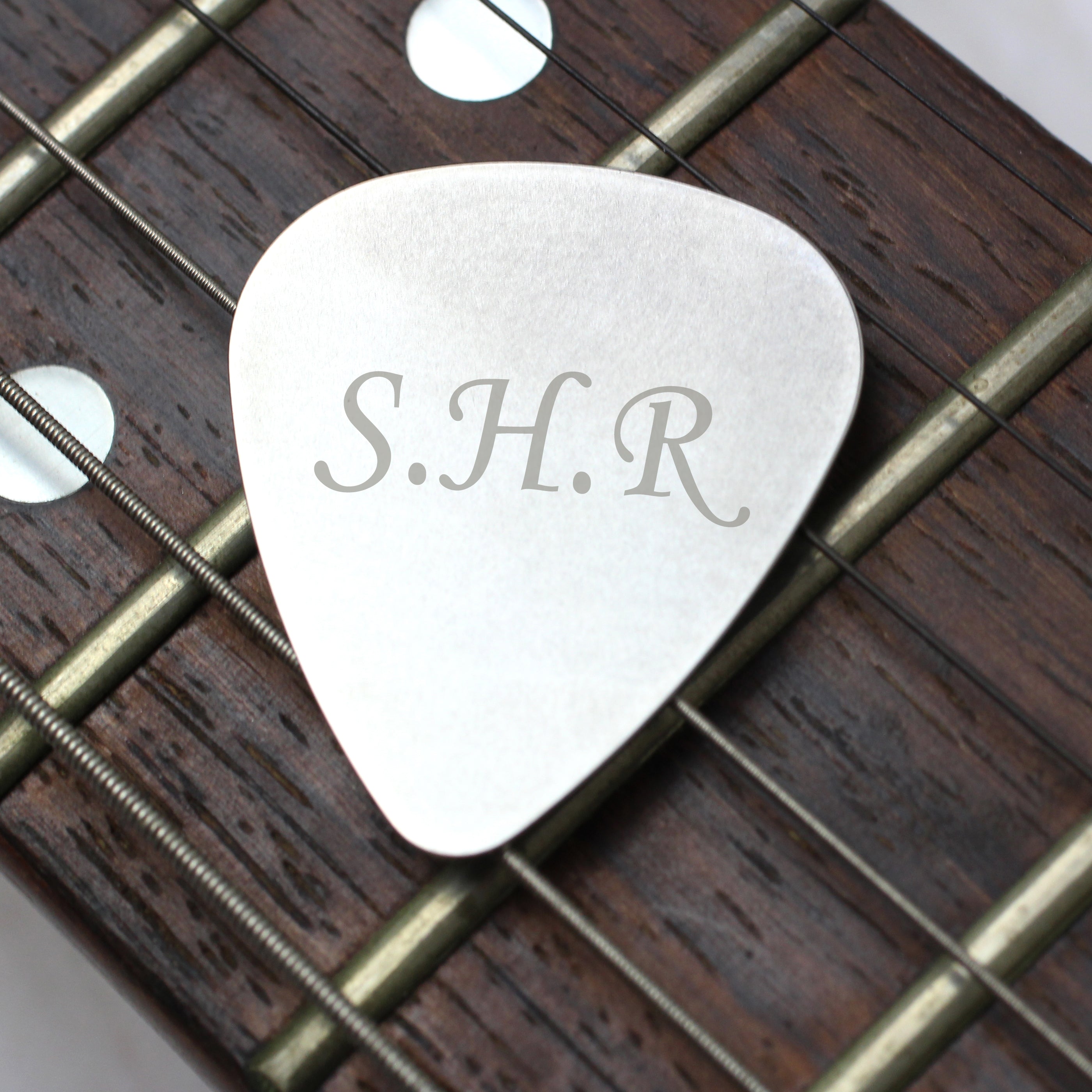 Personalised Initials Silver Plectrum - gift & personalise