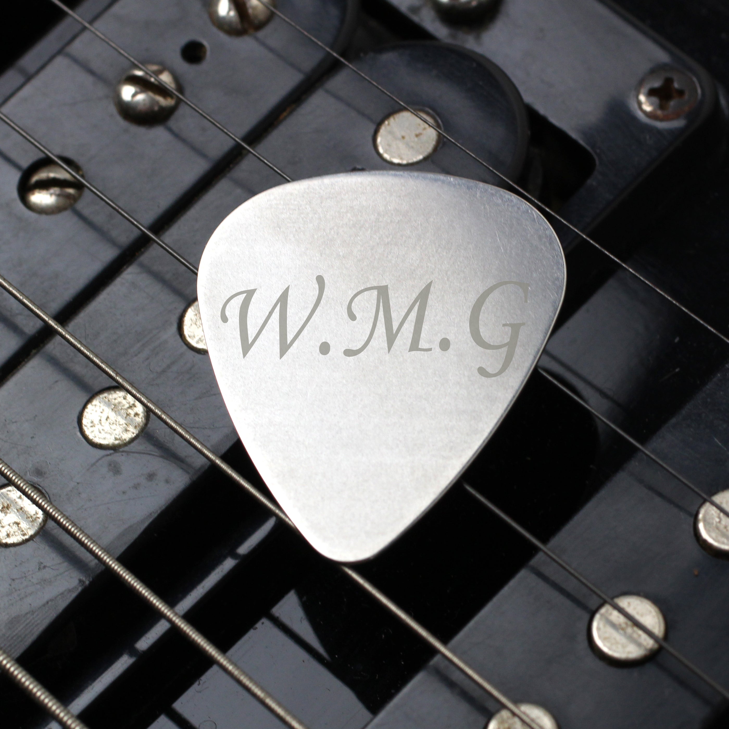 Personalised Initials Silver Plectrum - gift & personalise