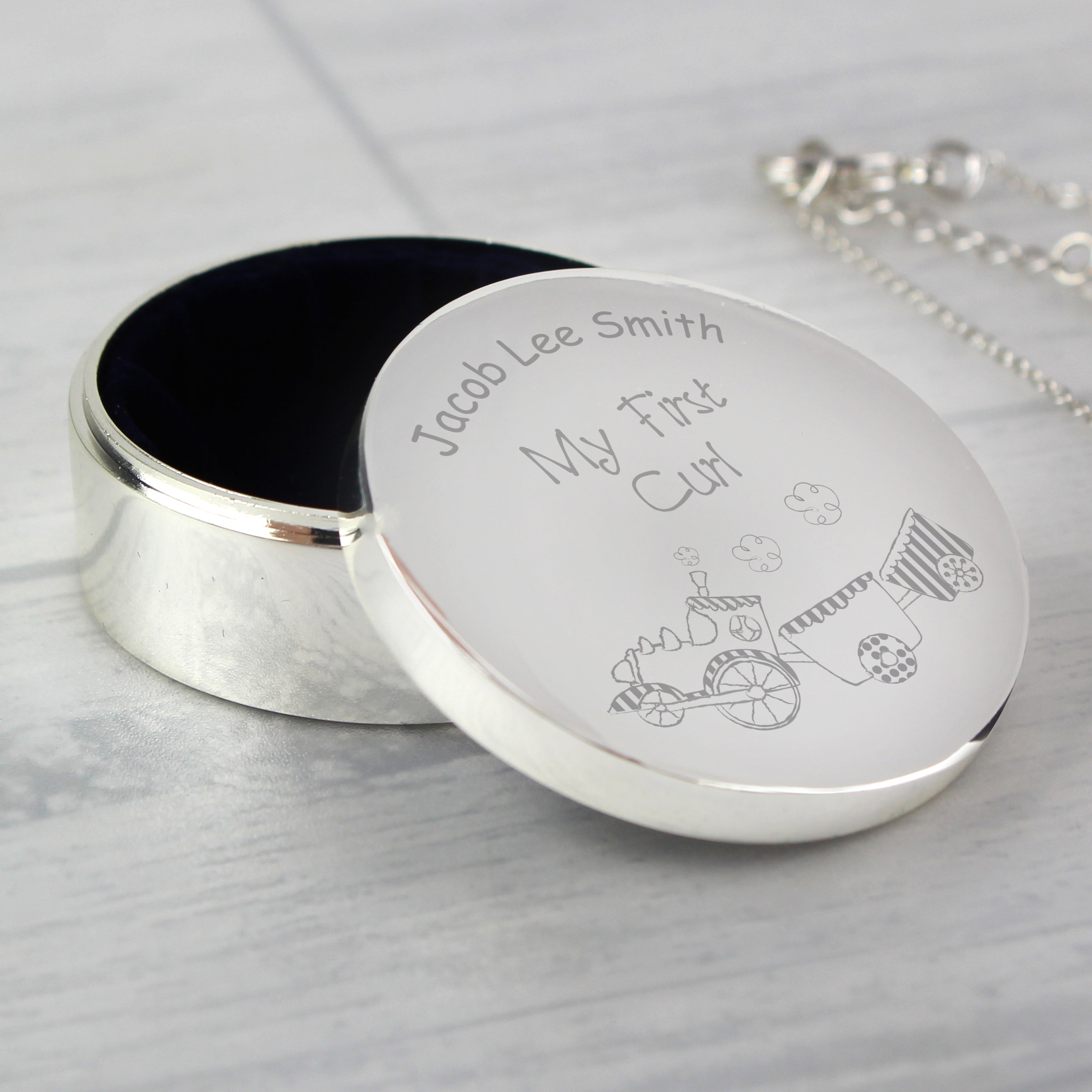 Personalised Train My First Curl Trinket Box - gift & personalise