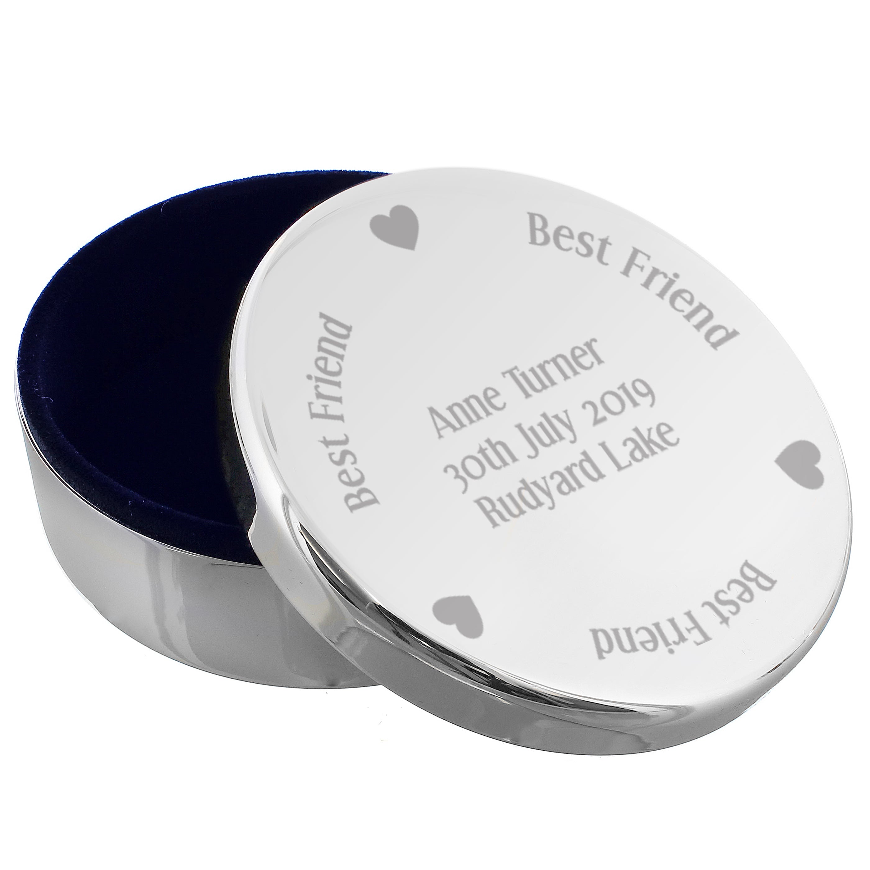 Personalised Best Friend Round Trinket Box - gift & personalise