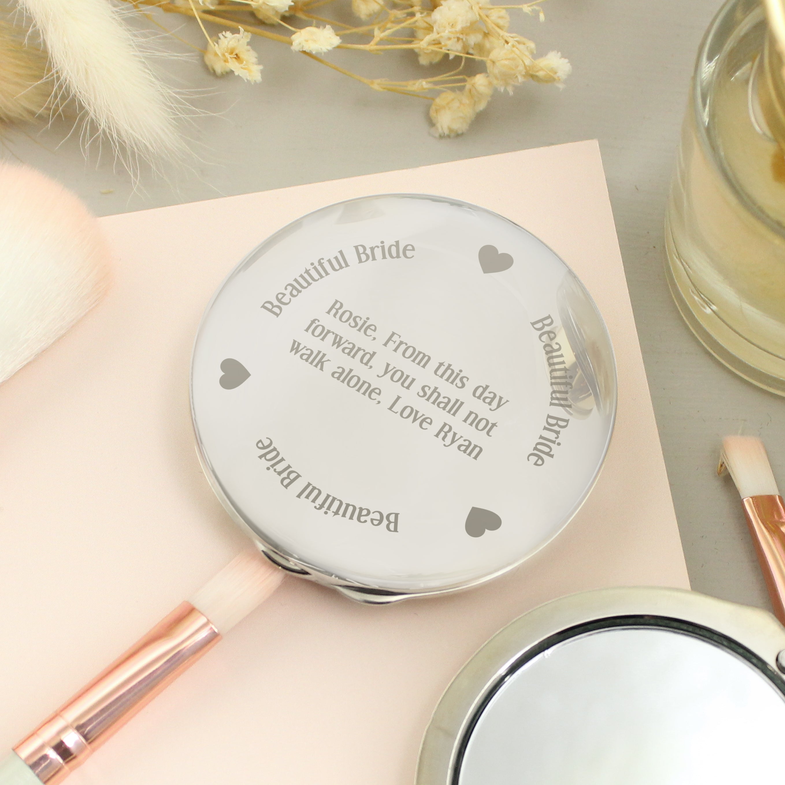 Personalised Beautiful Bride Compact Mirror - gift & personalise