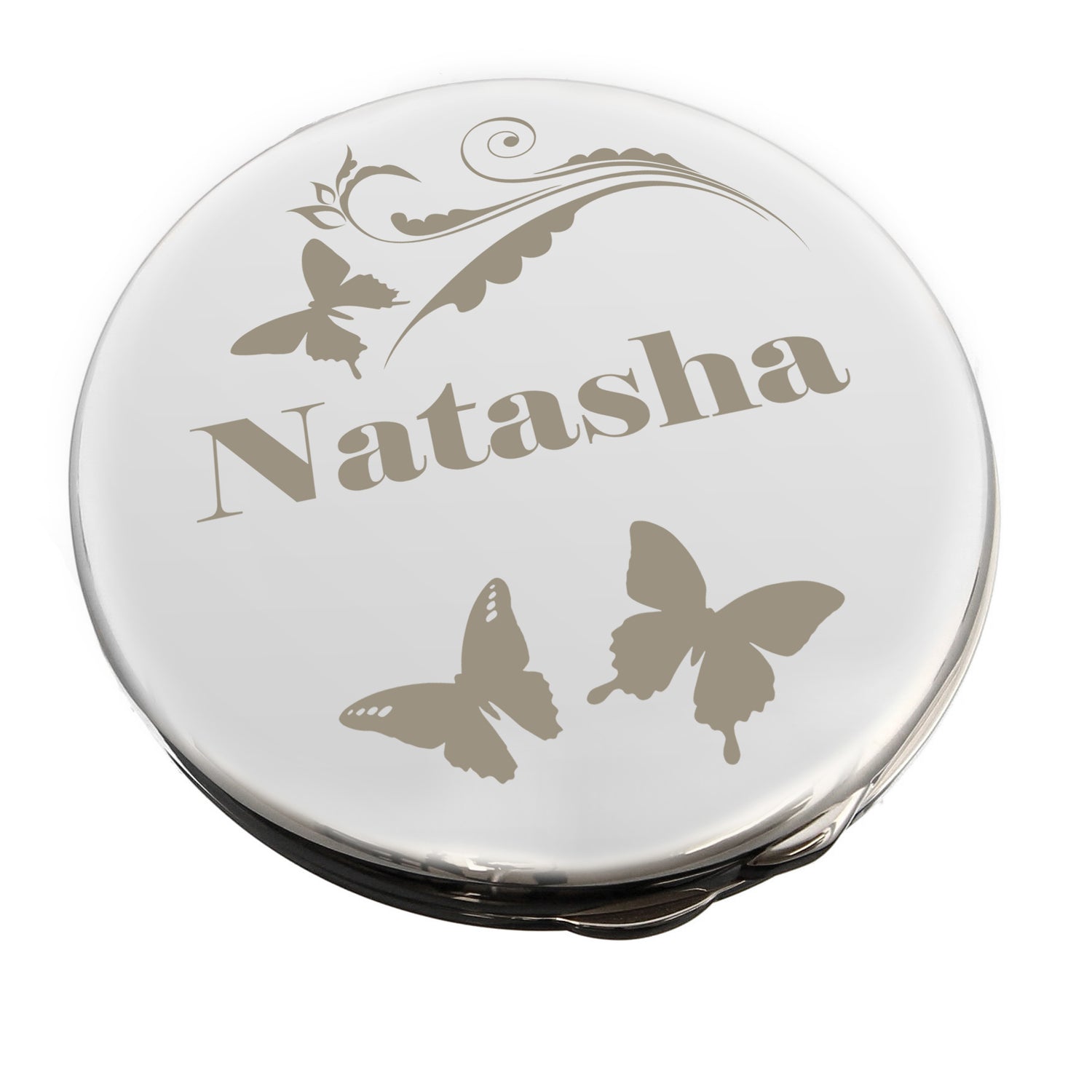 Personalised Butterfly Swirl Compact Mirror - gift & personalise