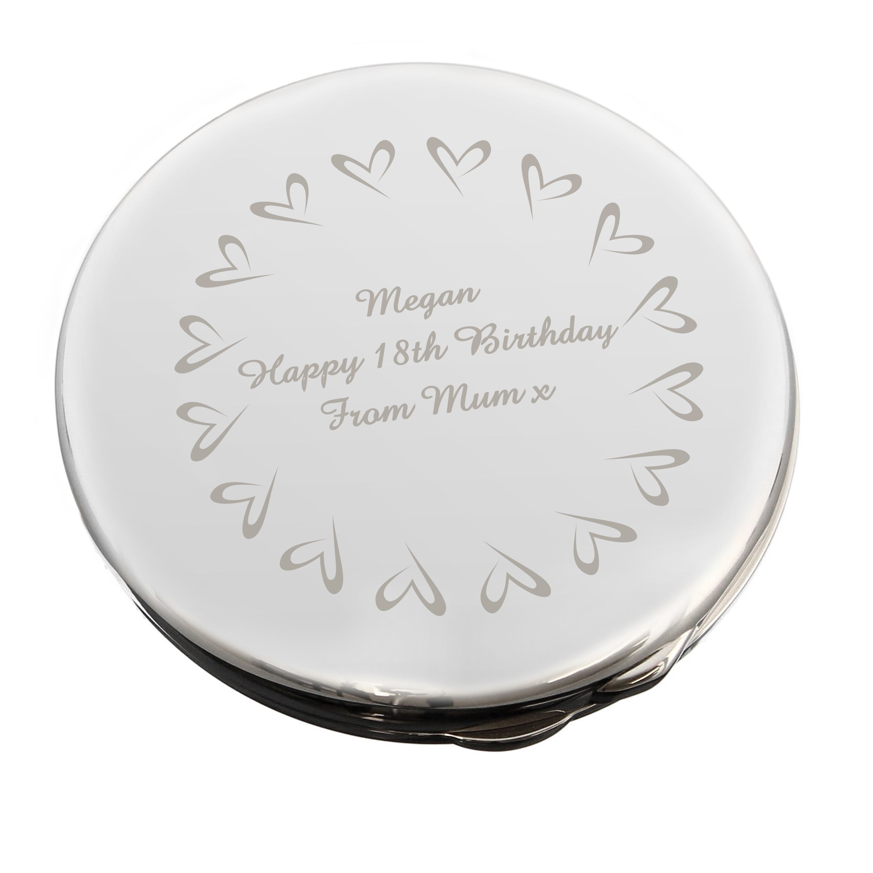 Personalised Small Hearts Compact Mirror - gift & personalise