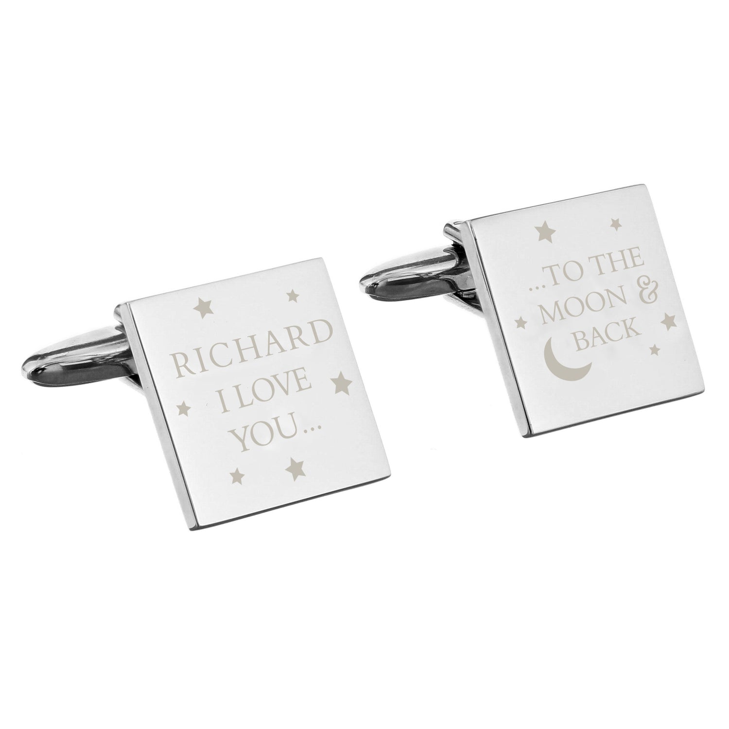 Personalised To the Moon and Back Square Cufflinks - gift & personalise