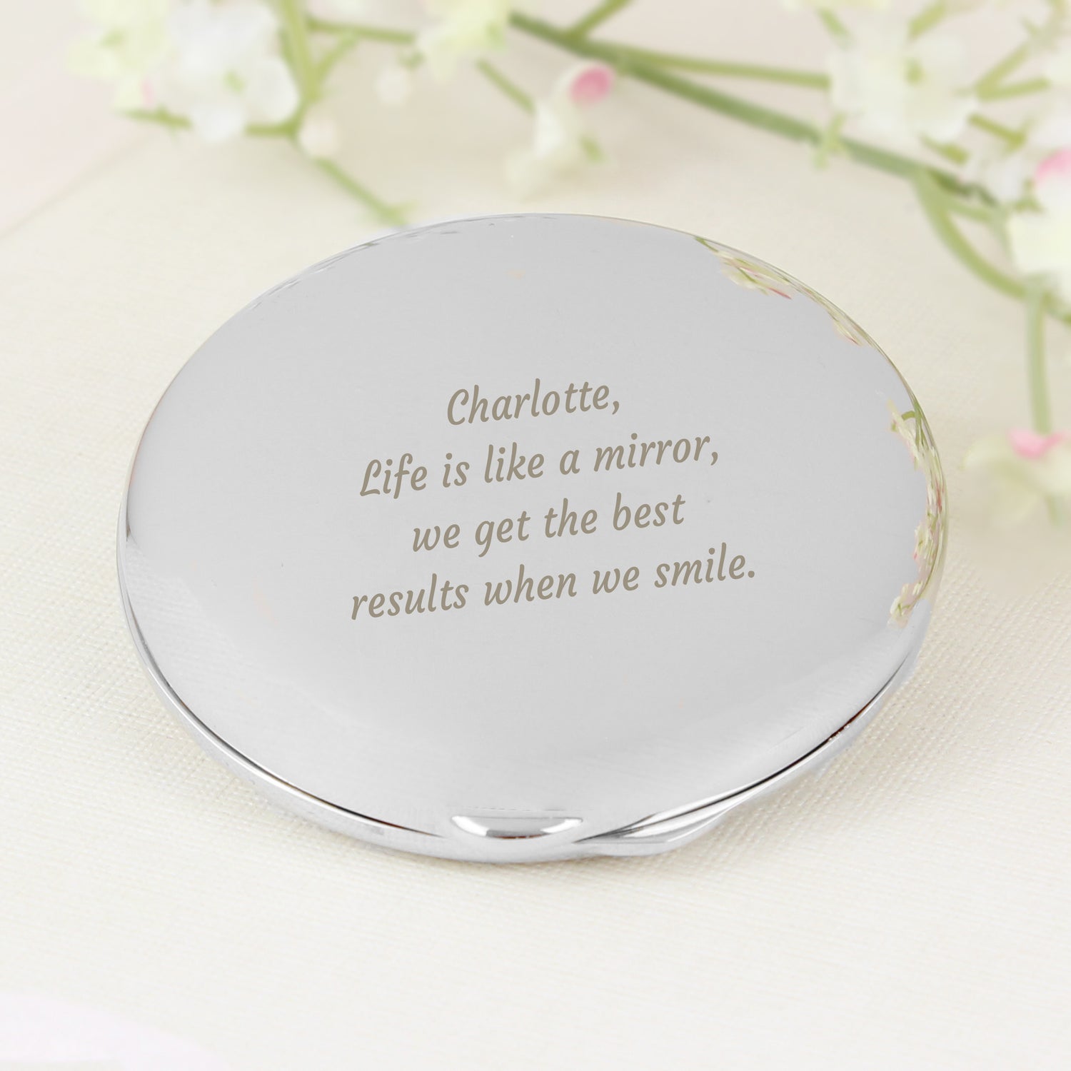 Personalised Any Message Compact Mirror - gift & personalise